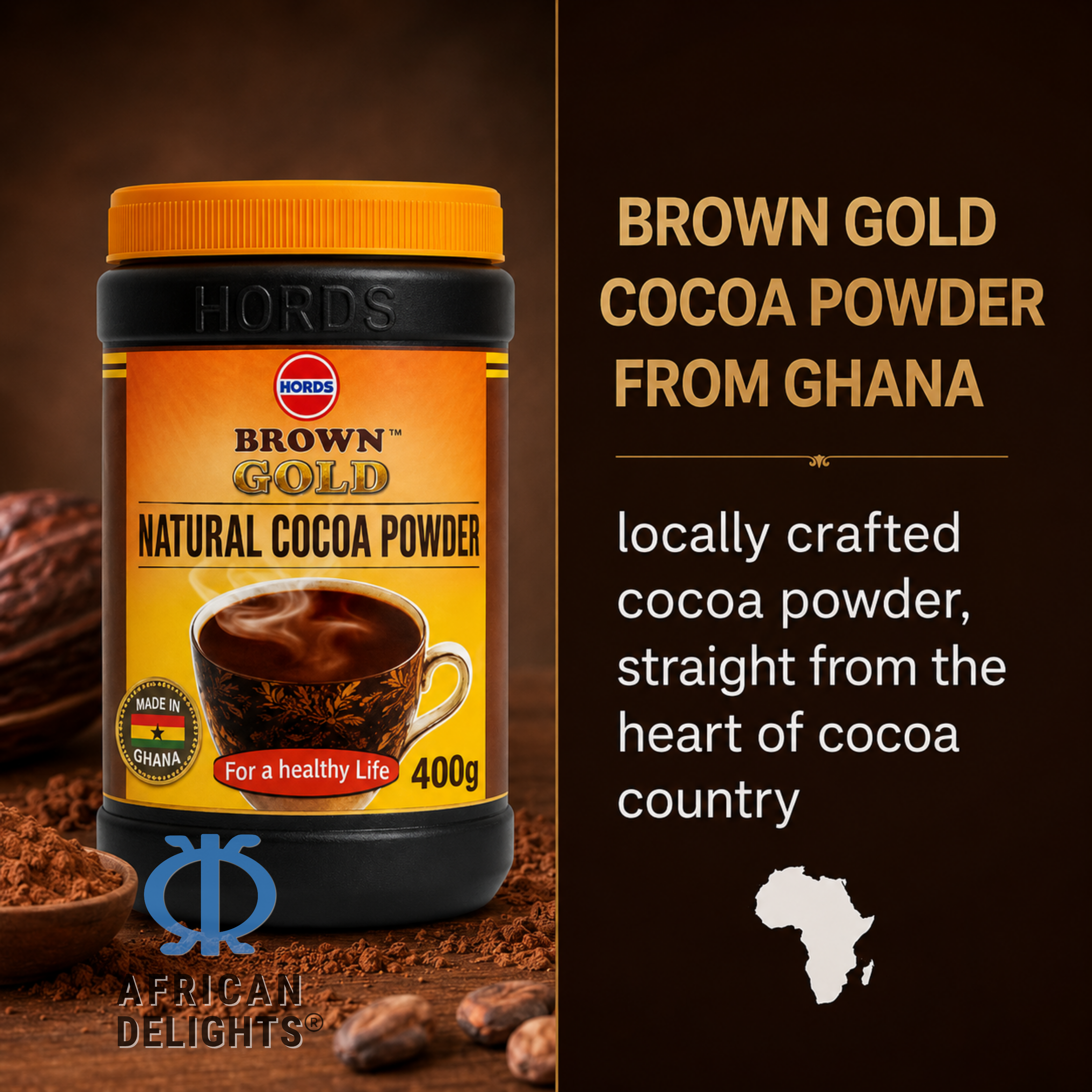 African Delights Brown Gold Natural Cocoa Powder lifestyle image 3