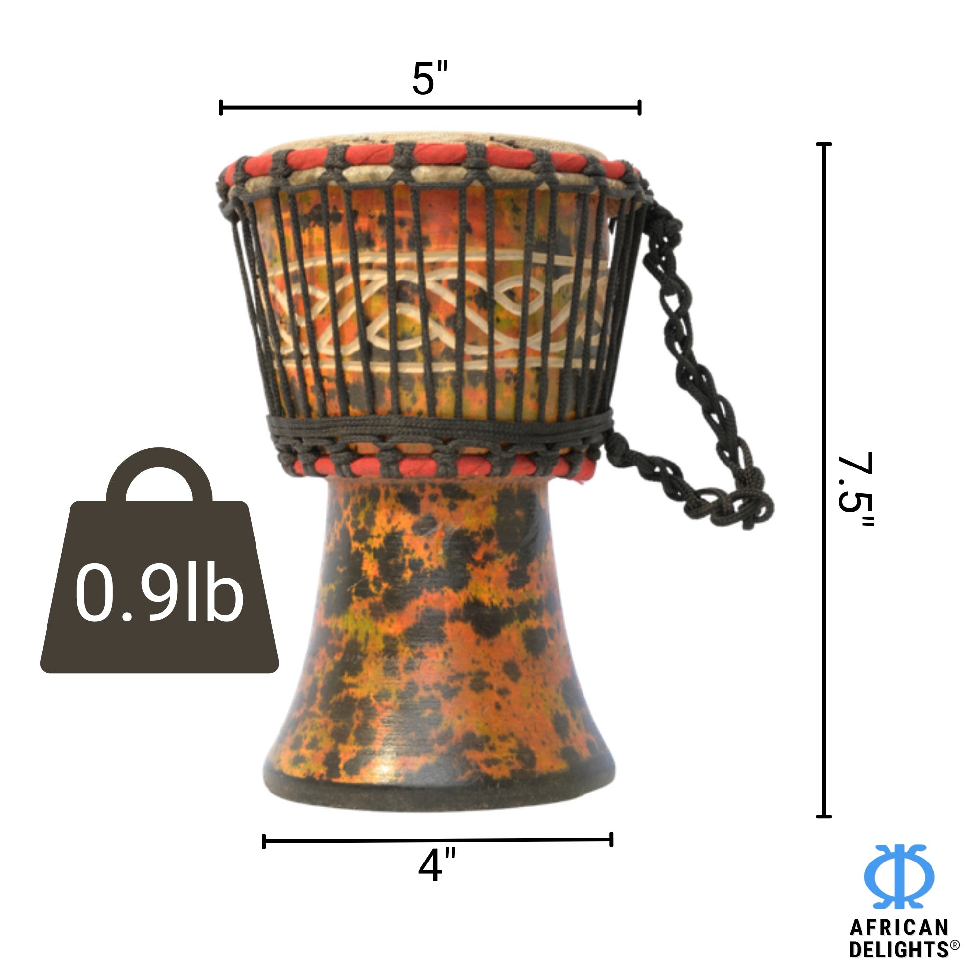 Authentic Mini Djembe Drum – Hand-Carved in Ghana