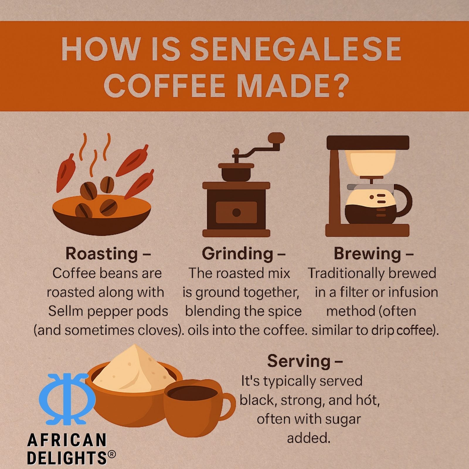 African Delights Cafe Touba Senegalese Spiced Coffee 500g image 7