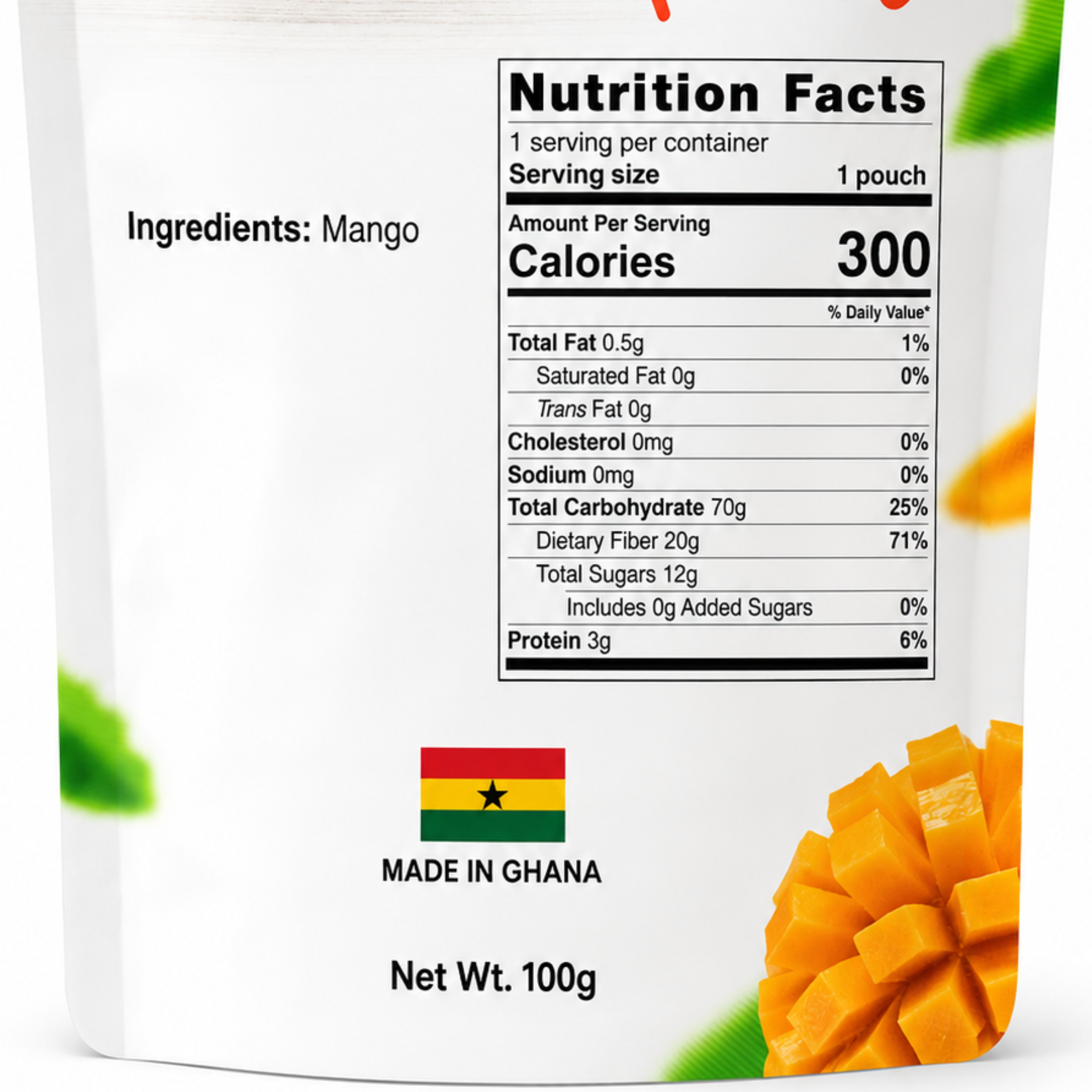 African Delights Dried Mango ingredients and nutrition facts # Flavor_Dried Mango