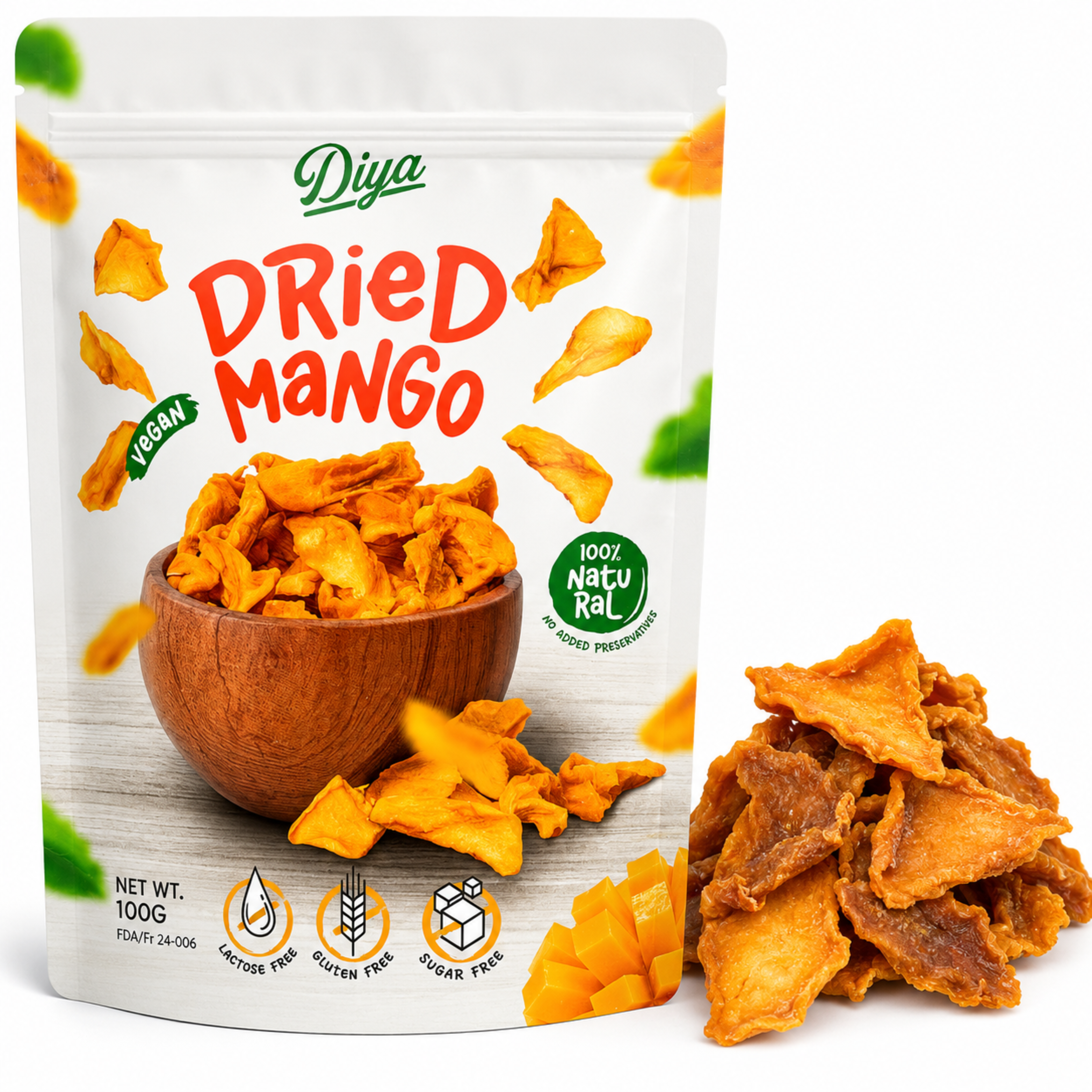 African Delights Dried Mango, Pack of 3 100g bags # Flavor_Dried Mango