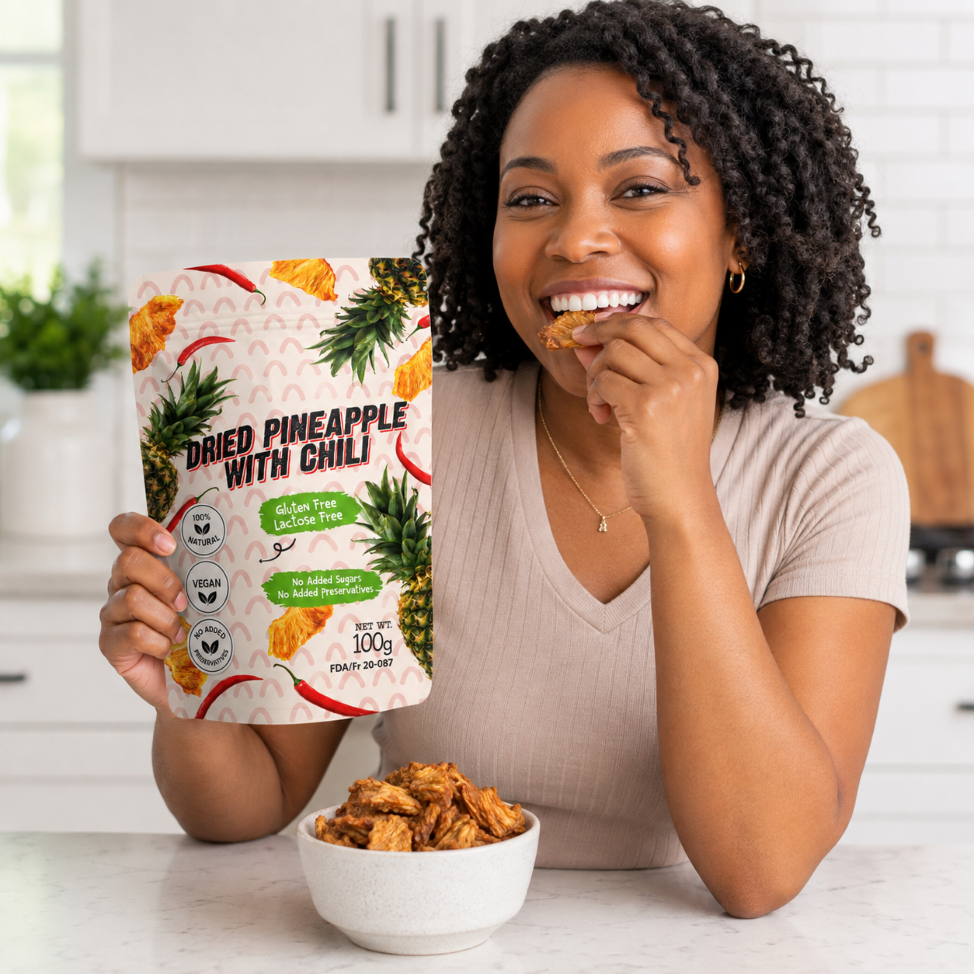 African Delights Dried Pineapple with Chili lifestyle photo # Flavor_Dried Pineapple with Chili