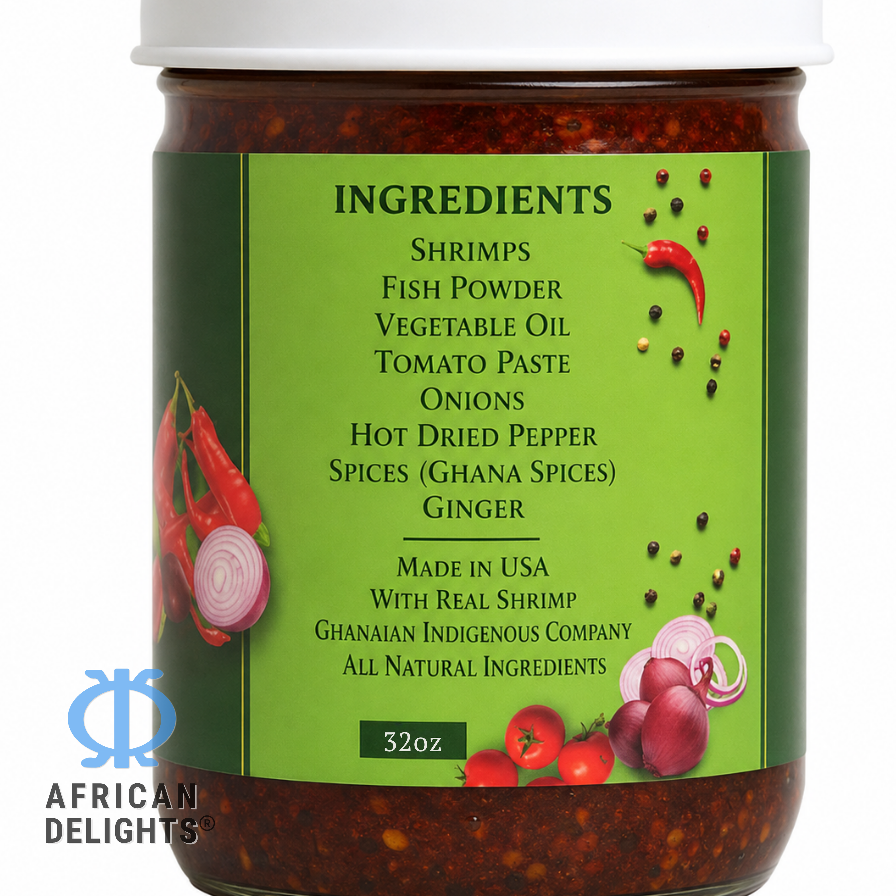 African Delights Julie's Special Shito 32 oz Hot ingredients and nutrition