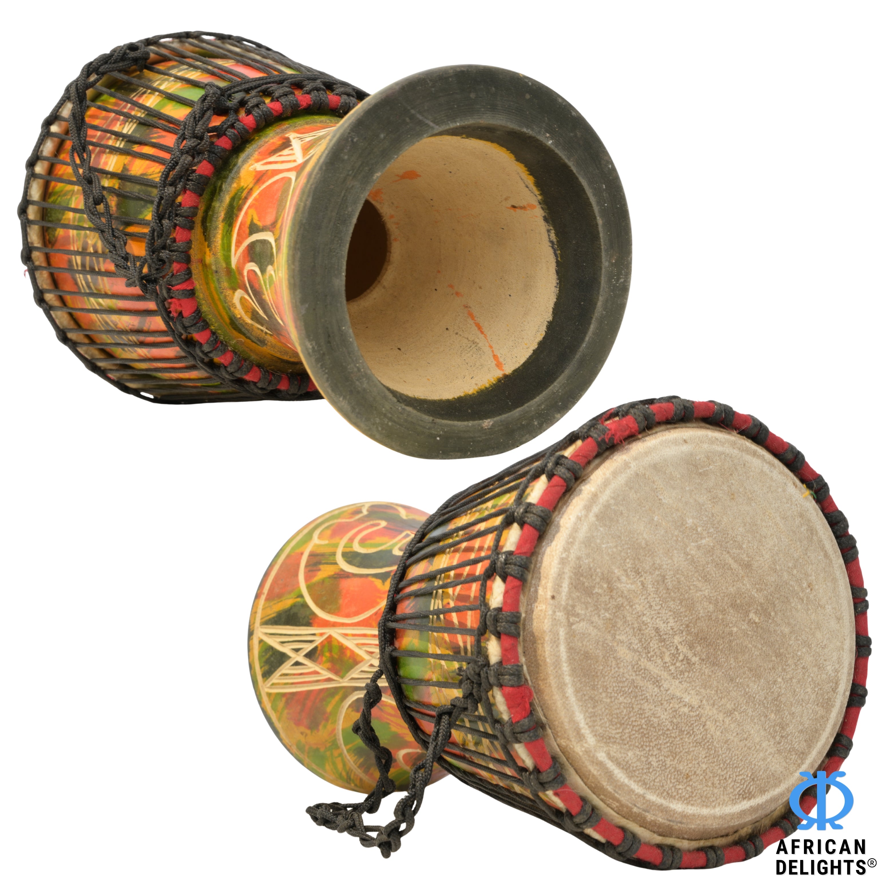 Medium Djembe Drum - Authentic Hand-Carved Ghana Drum