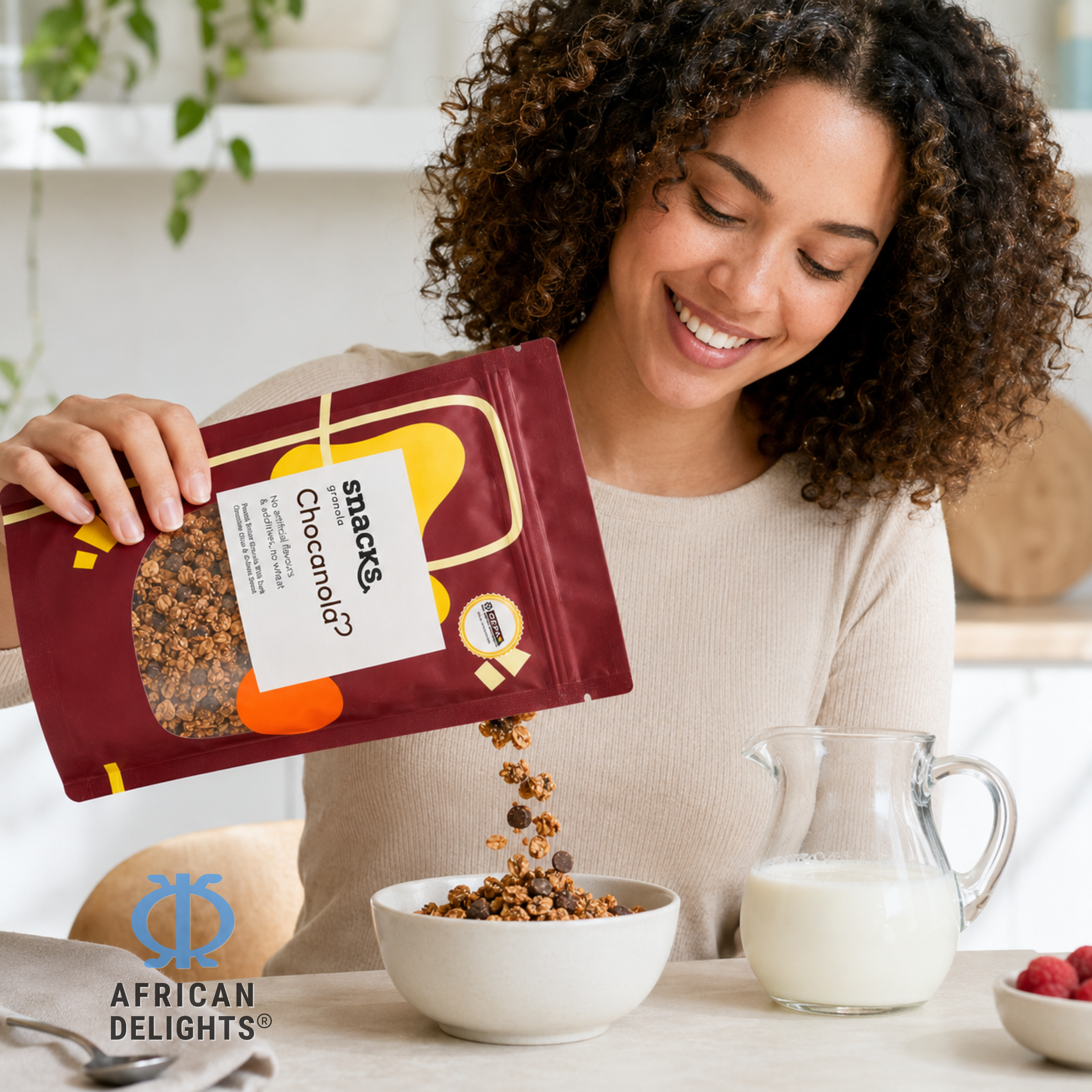 African Delights Chocanola 750g lifestyle photo # Flavor_Chocanola # Size_750g