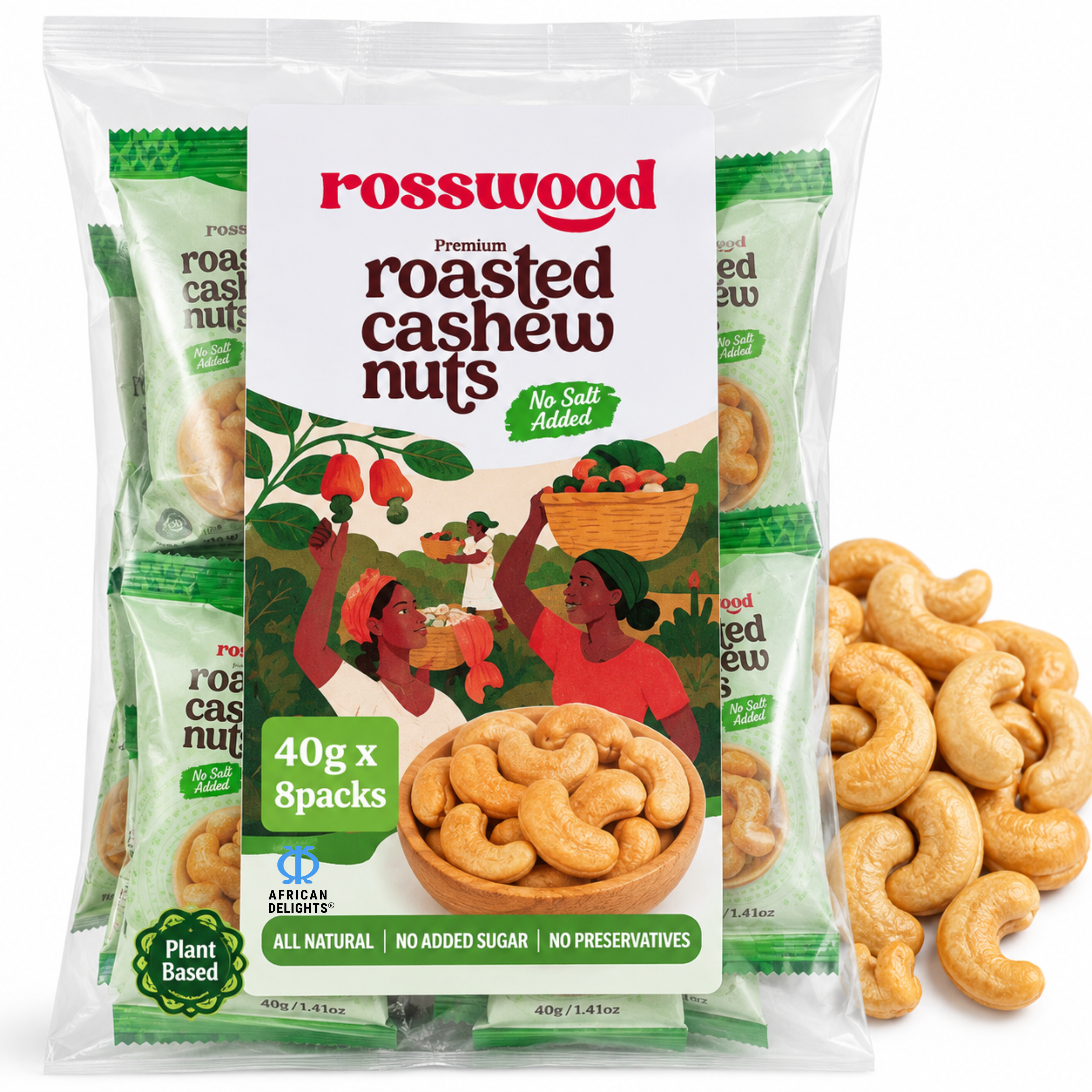 African Delights No Added Salt (8 x 40g Pouches) # Flavor_No Added Salt (8 x 40g Pouches)