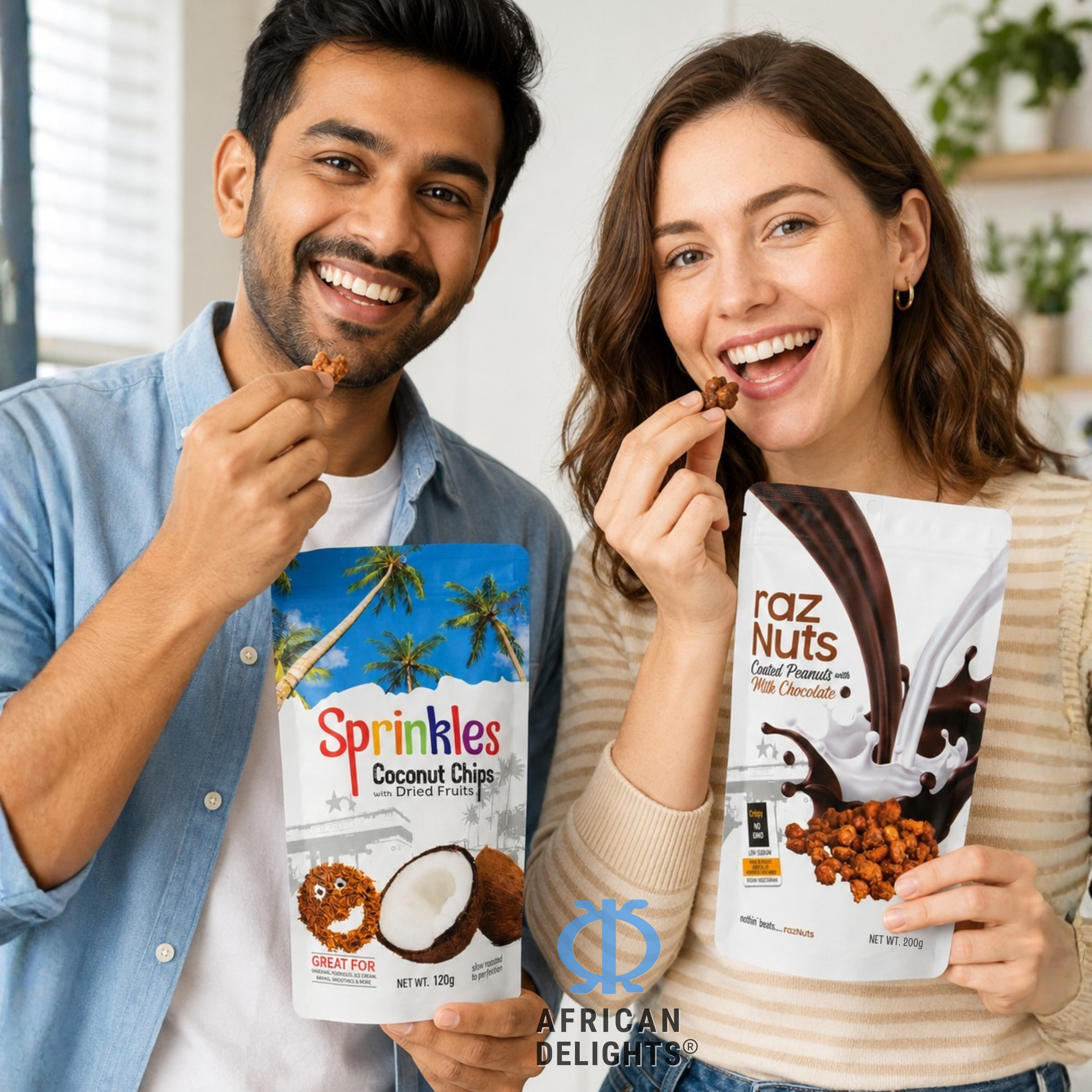 Sparkxx coated peanuts and coconut chips family photo 2