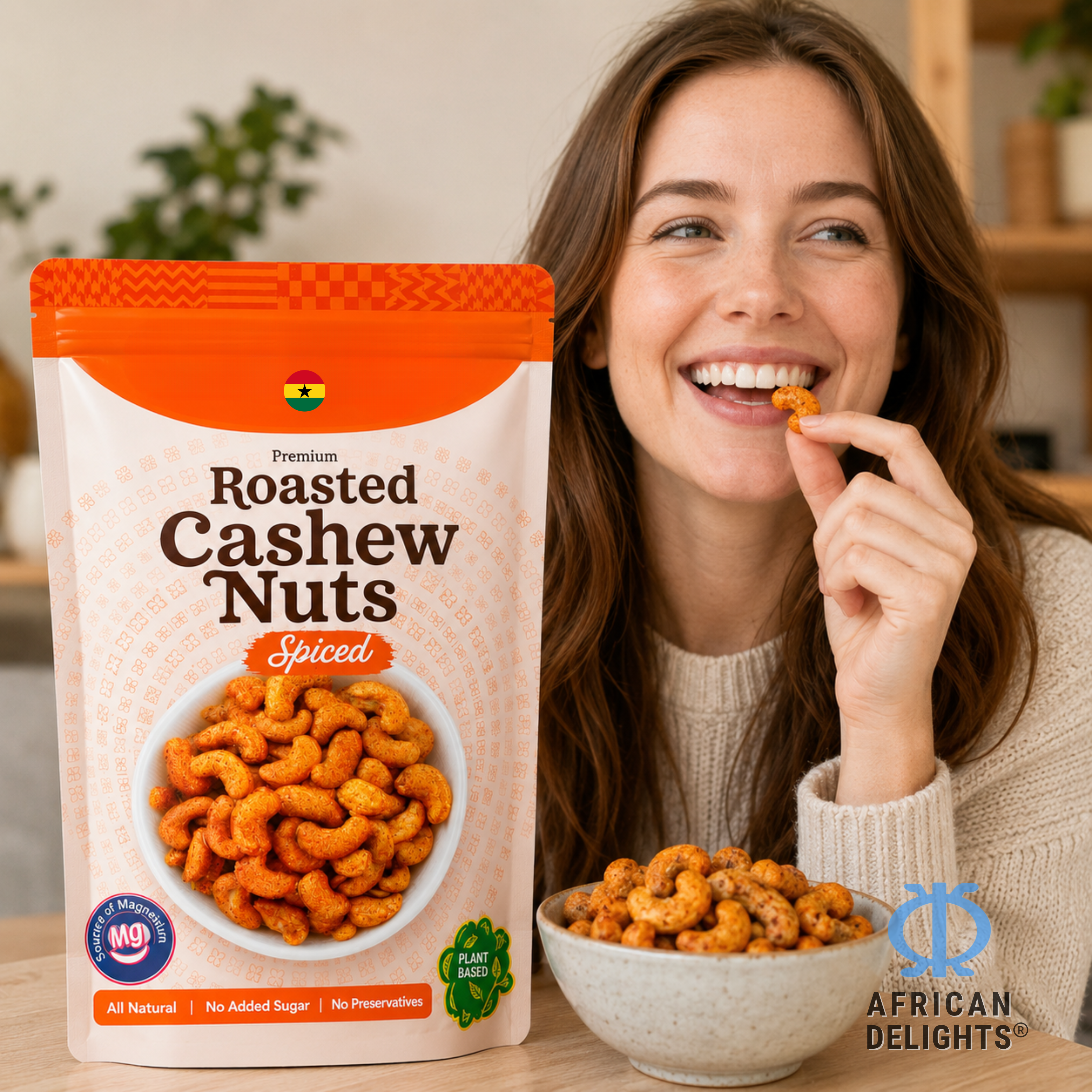 African Delights Spiced Cashews lifestyle photo # Flavor_Spiced (168g x2-Pack)