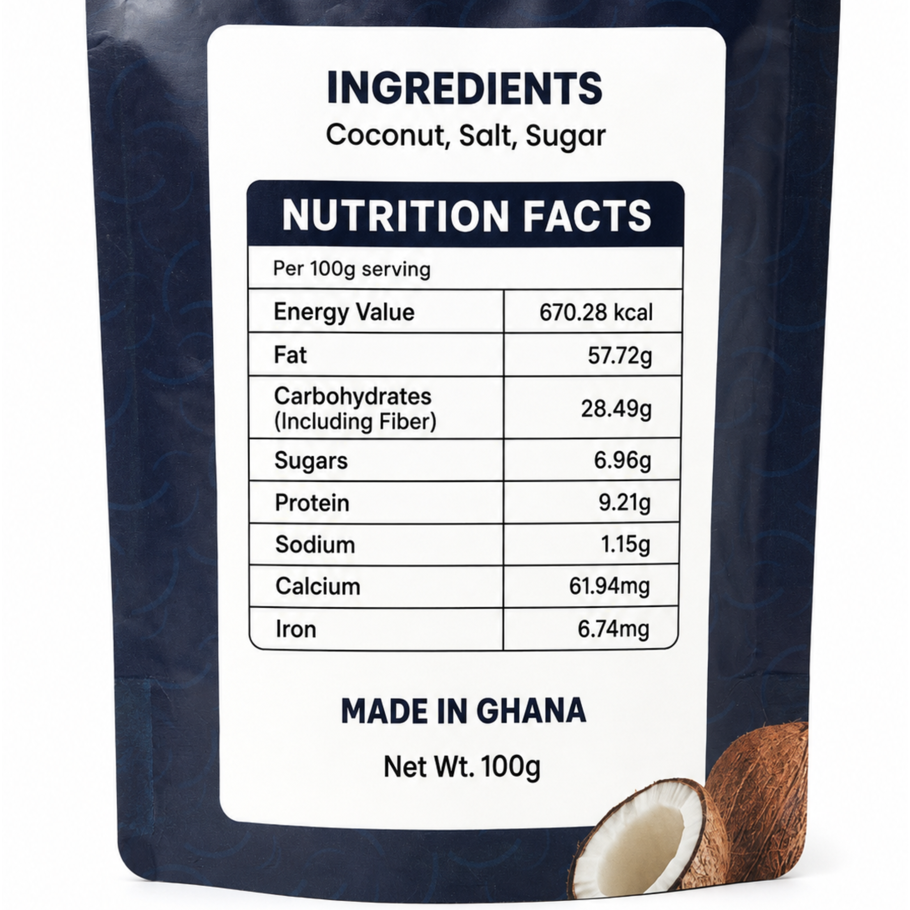 African Delights Toasted Coconut Chips ingredients and nutrition facts # Flavor_Toasted Coconut Chips