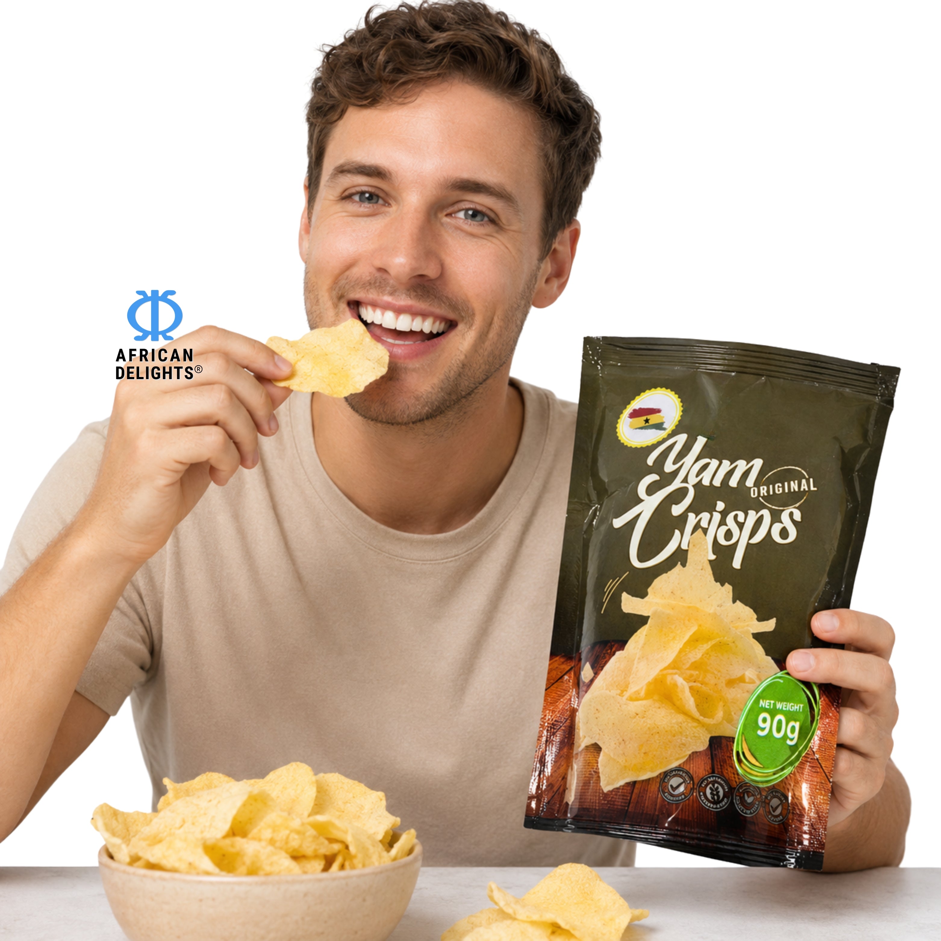 African Delights Yam Original Crisps lifestyle photo # Flavor_Yam Original