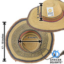 Adult Size Adjustable African Straw Sun Hat, 8 inches