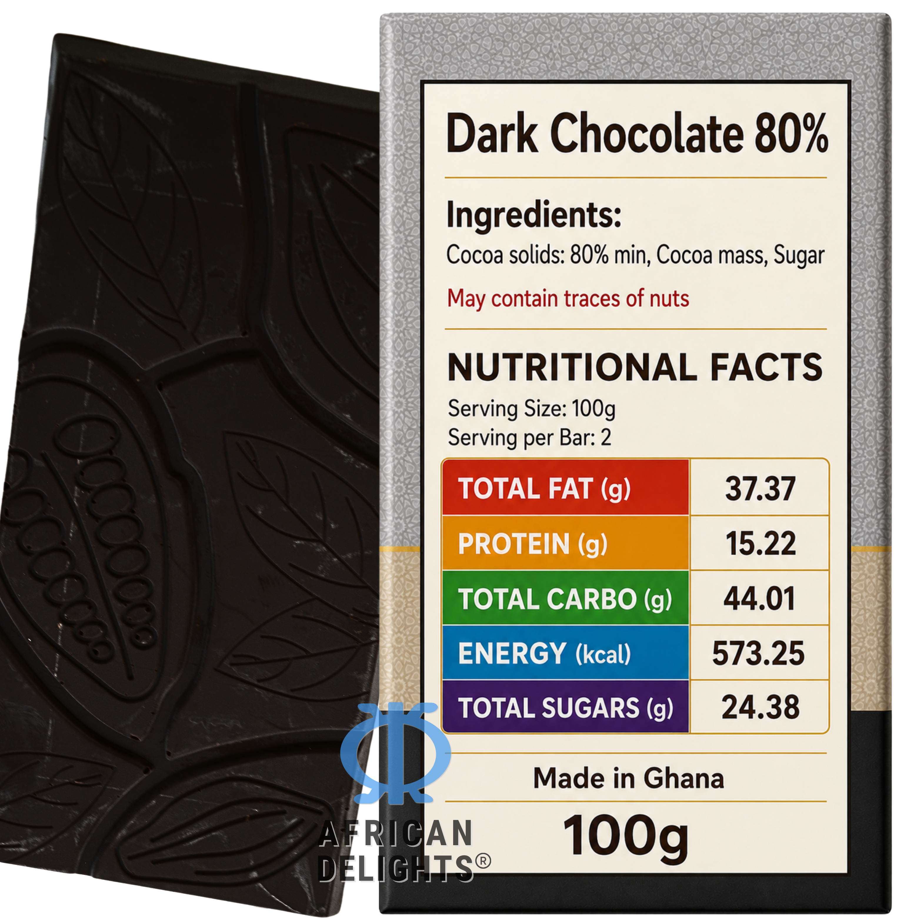 Amonu Dark Chocolate 80% (100g) ingredients and nutrition # Style_Dark Chocolate 80% (100g)