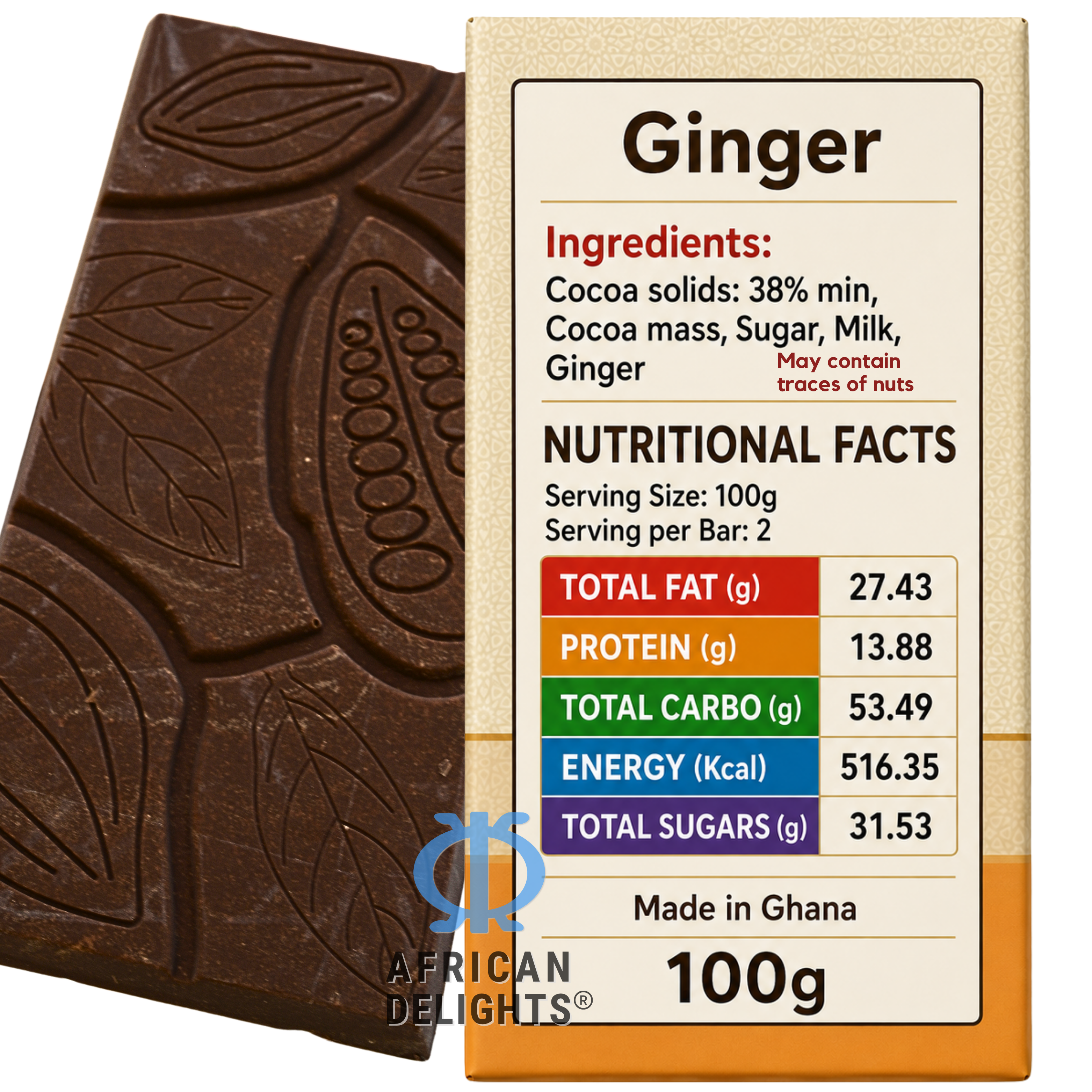 Amonu Ginger (100g) ingredients and nutrition # Style_Ginger (100g)