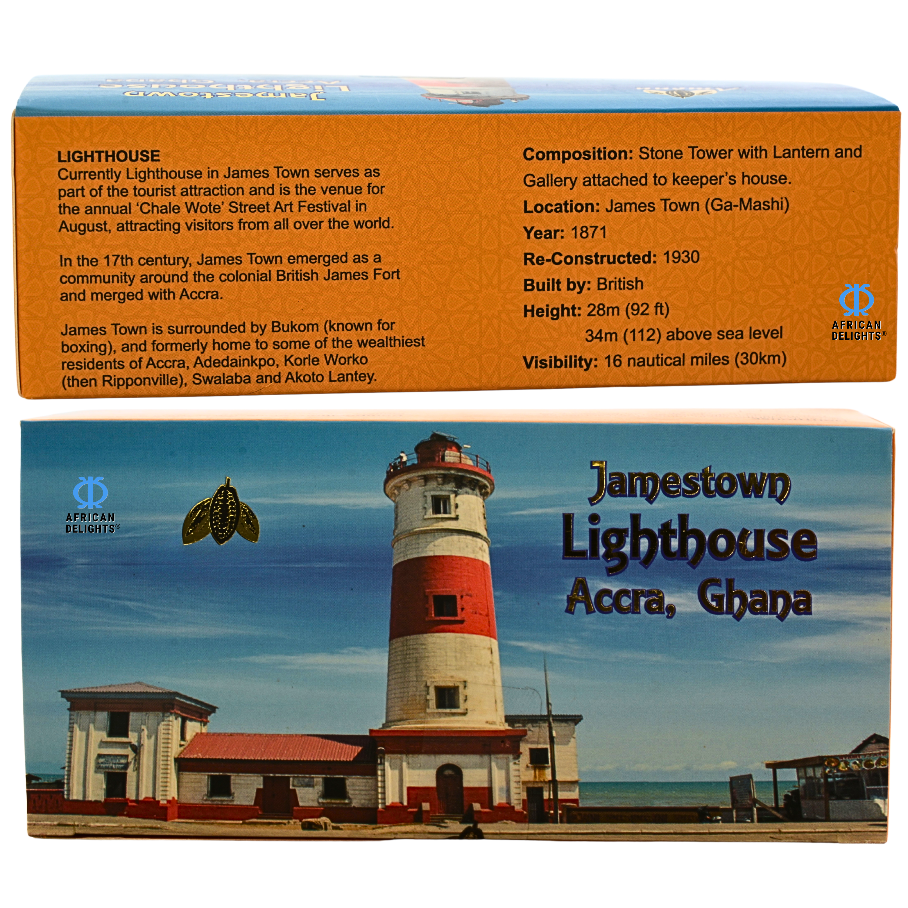 Amonu Jamestown Lighthouse (20 x 20g) Ghana gift box story # Style_Jamestown Lighthouse (20 x 20g)