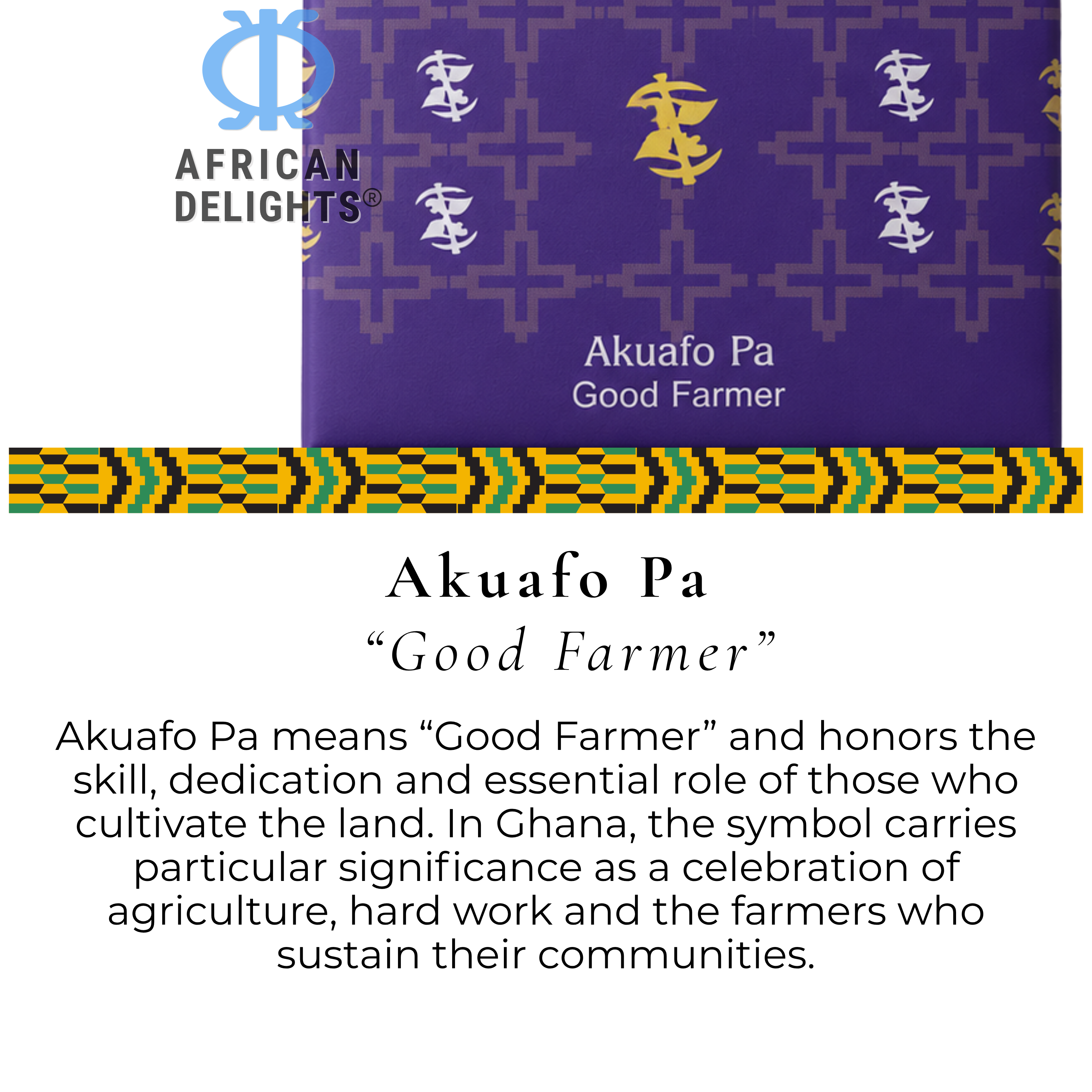 Amonu Peanut Brittle (100 g bars) about the adinkra symbol # Size_100 g bars # Type_Regular # Flavor_Peanut Brittle