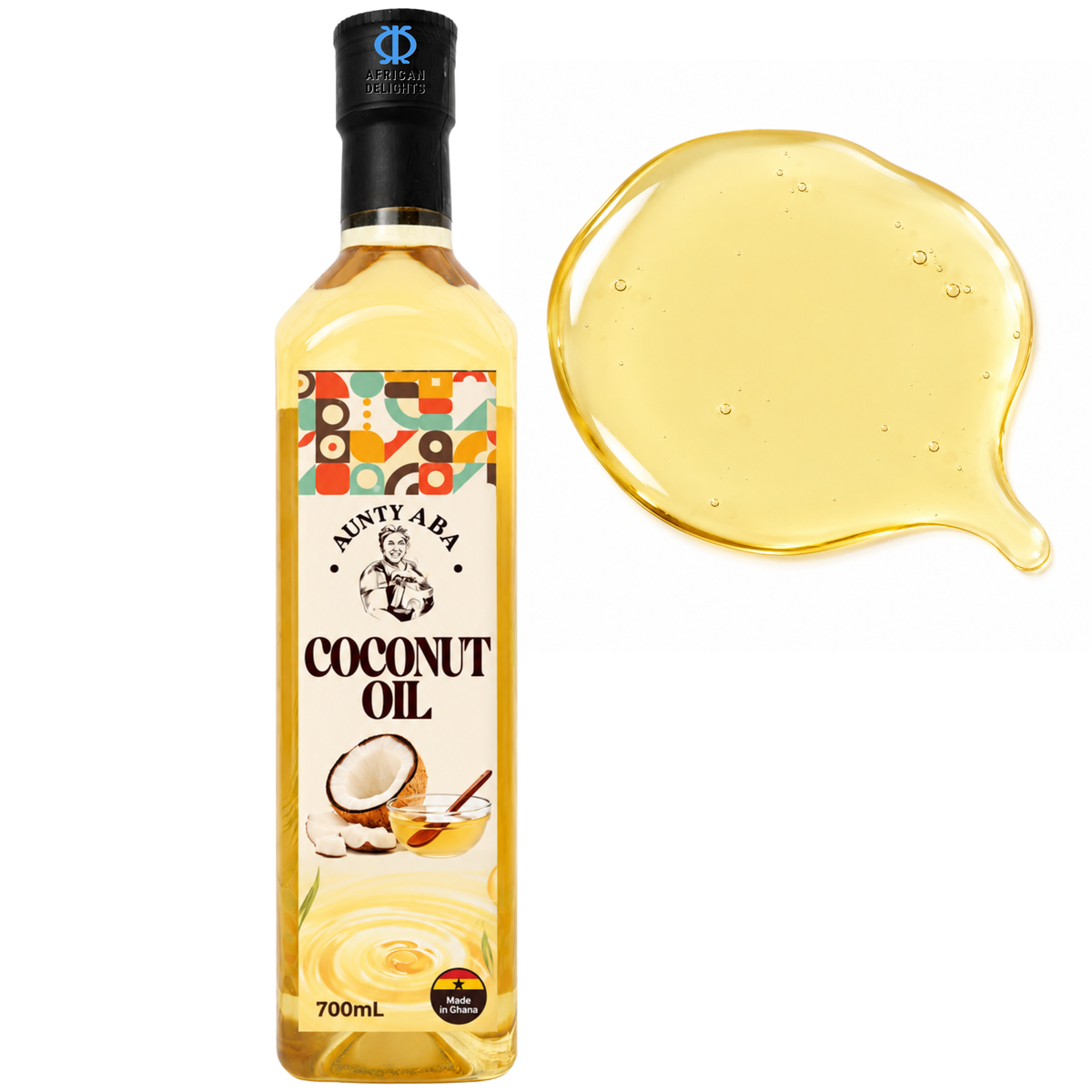 Aunty Aba Coconut Oil 700mL Ghana # Flavor_aunty-aba-coconut
