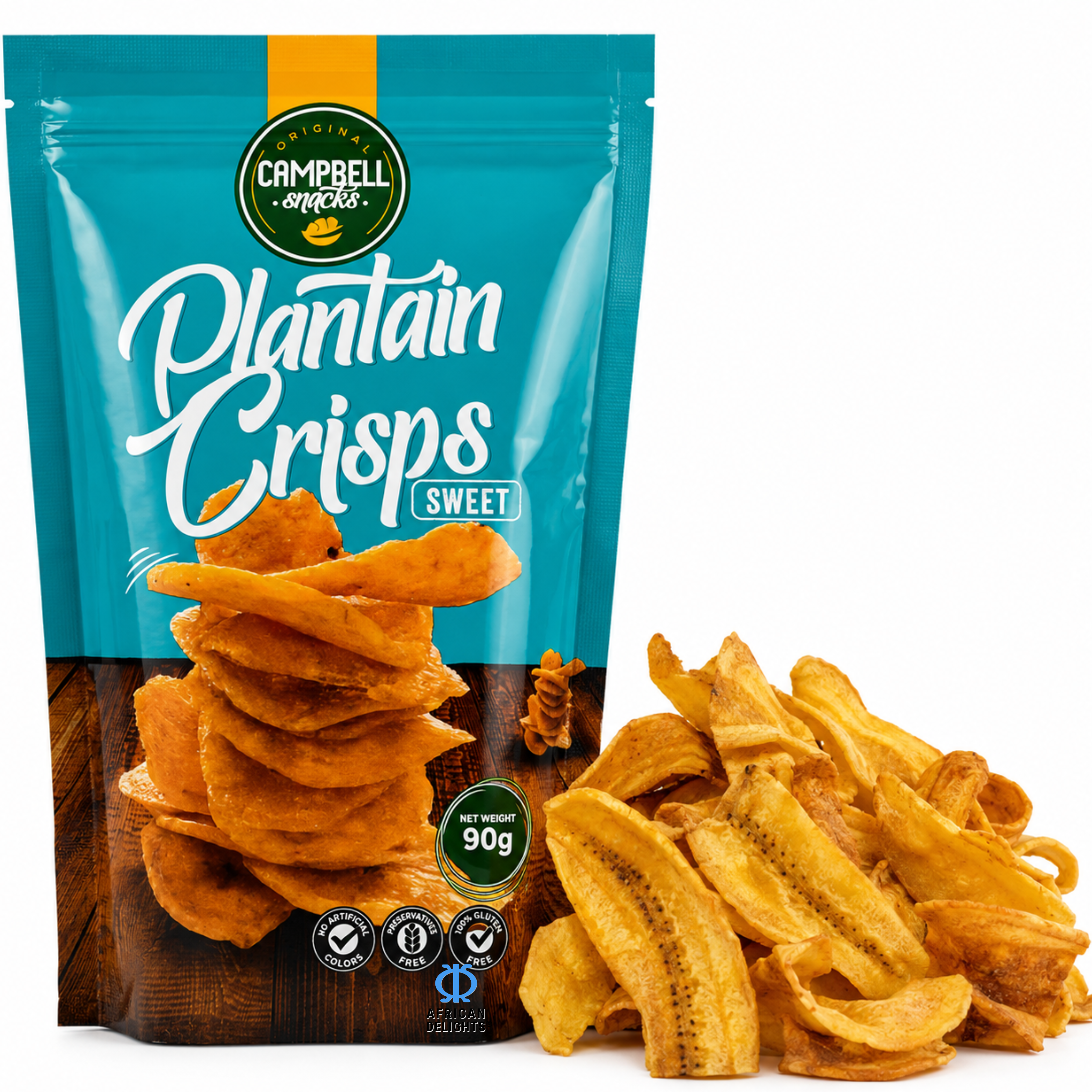 Campbell Foods Sweet Plantain Chips, Pack of 3 90g bags # Flavor_Sweet Plantain