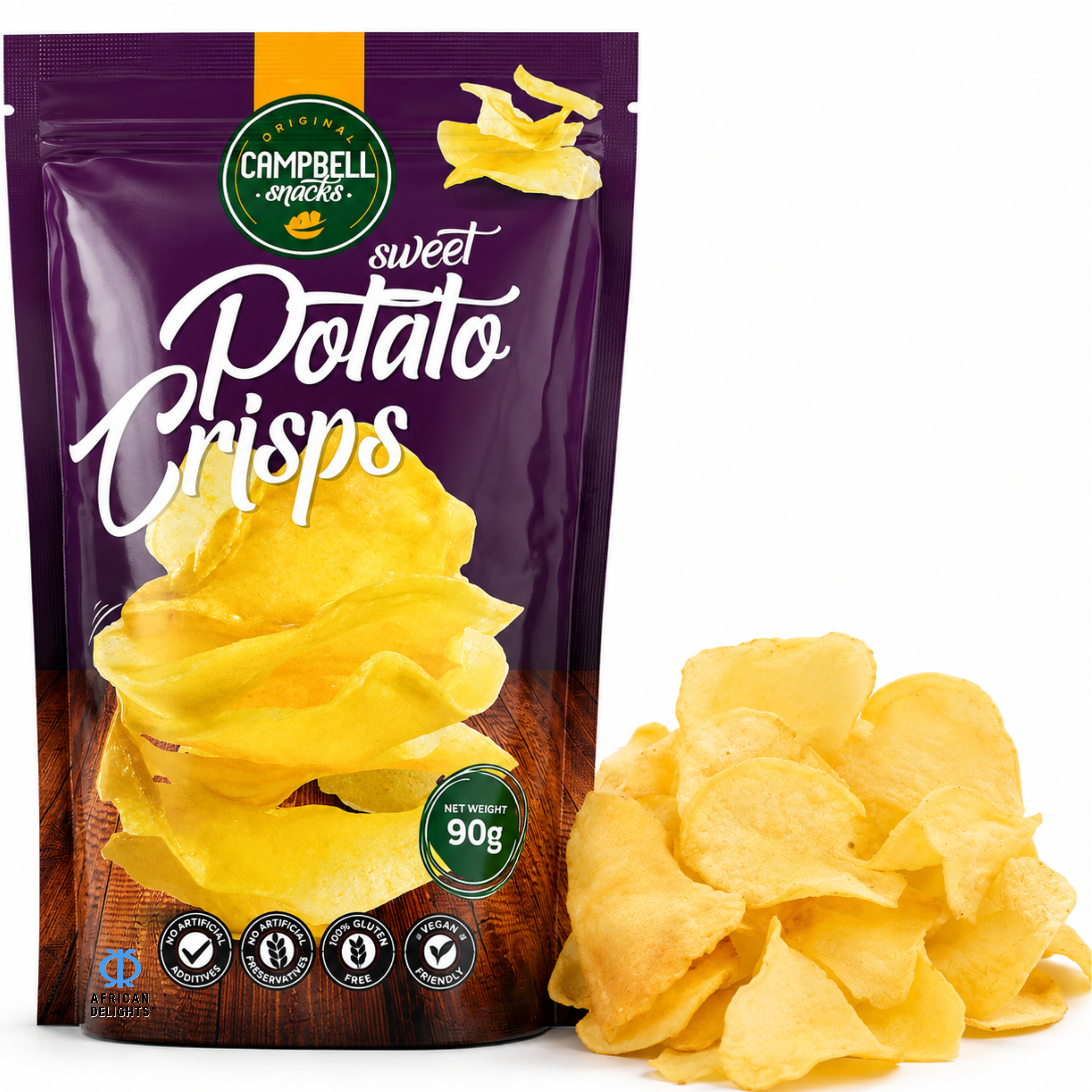 Campbell Foods Sweet Potato Original Chips, Pack of 3 90g bags # Flavor_Sweet Potato Original
