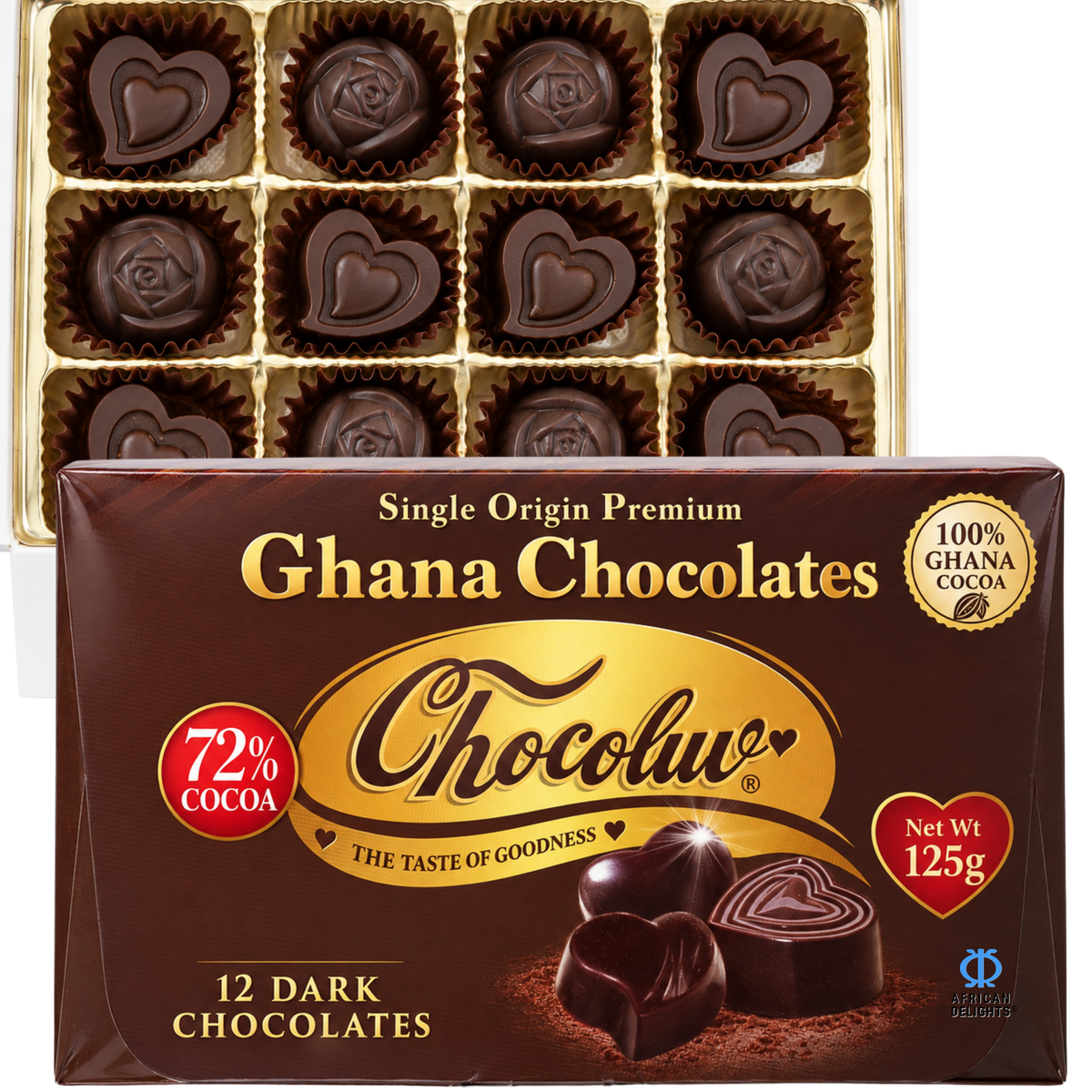 Chocoluv Dark - 12 Pieces, 125 g # Flavor_Dark