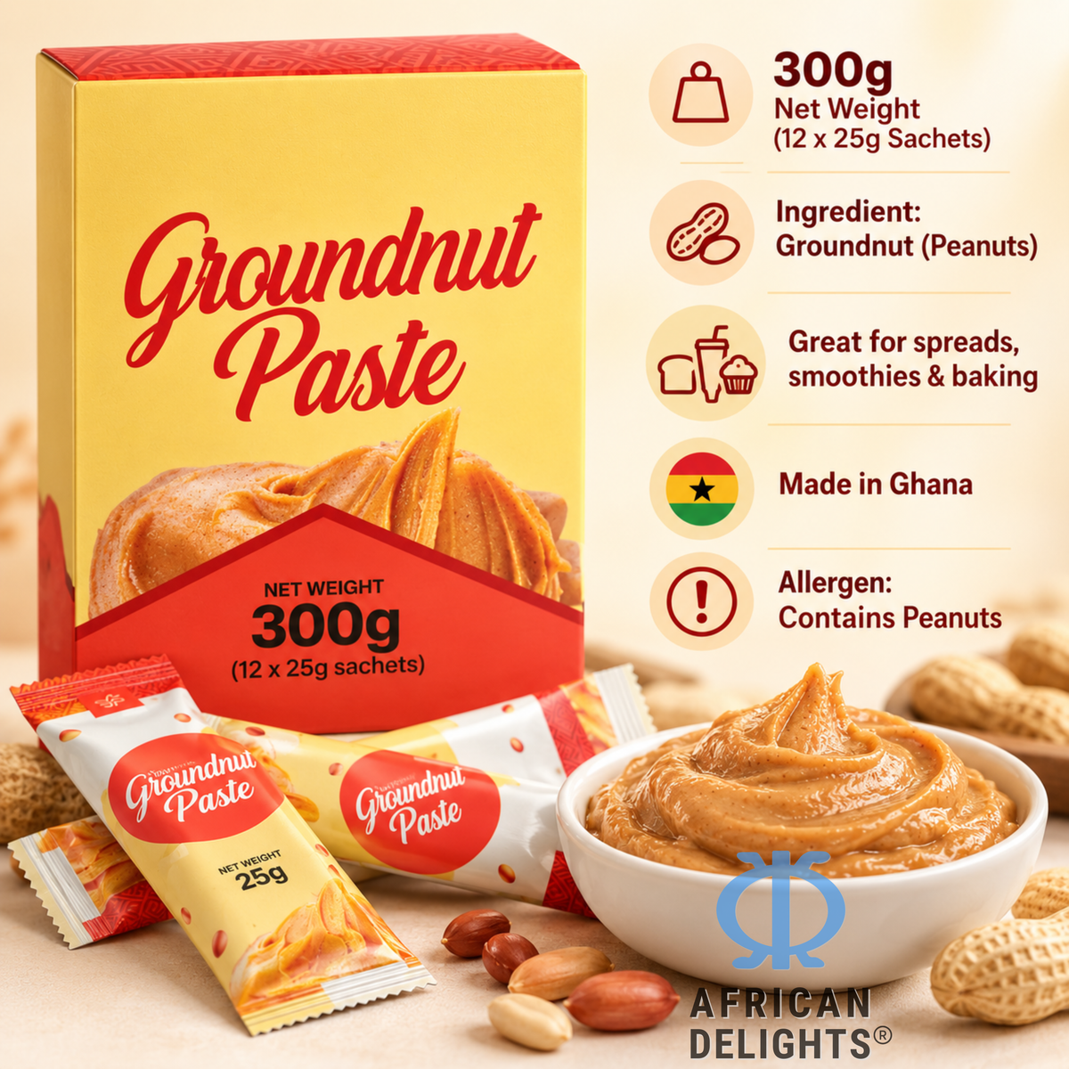 Fountains Groundnut Paste, 12 Sachets product photo