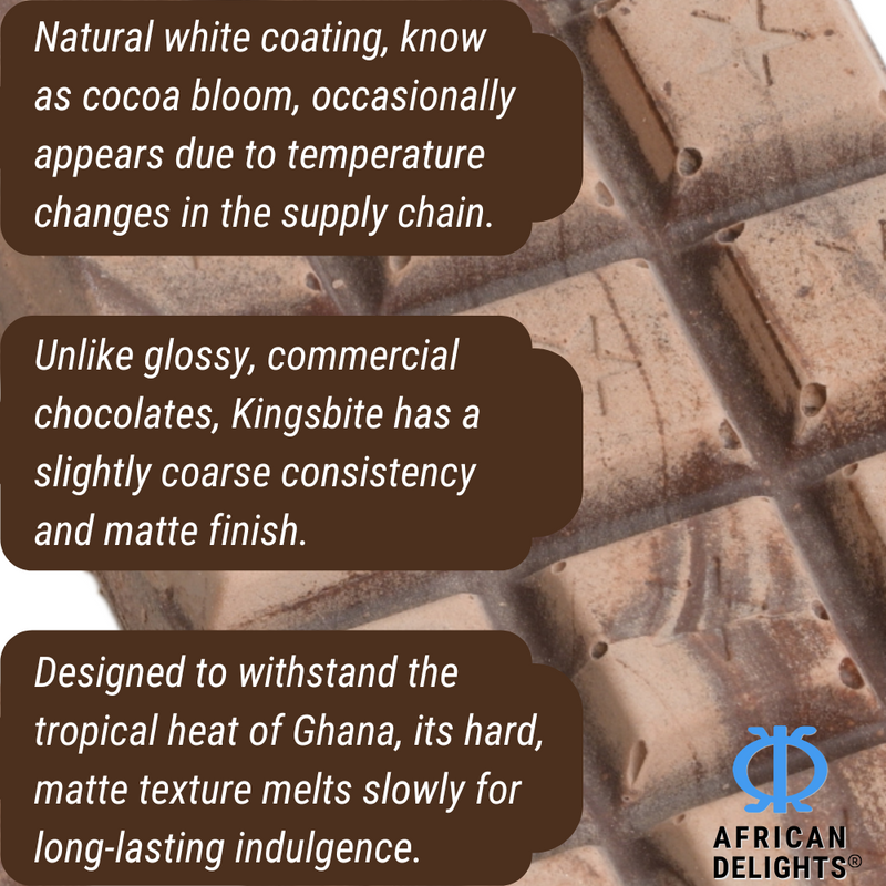 Kingsbite Milk Chocolate Bar | 100% Ghana Cocoa | Box of 10 Bars