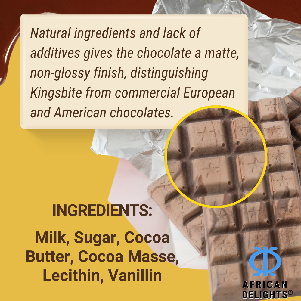 Kingsbite Milk Chocolate Bar | 100% Ghana Cocoa | 1 Bar