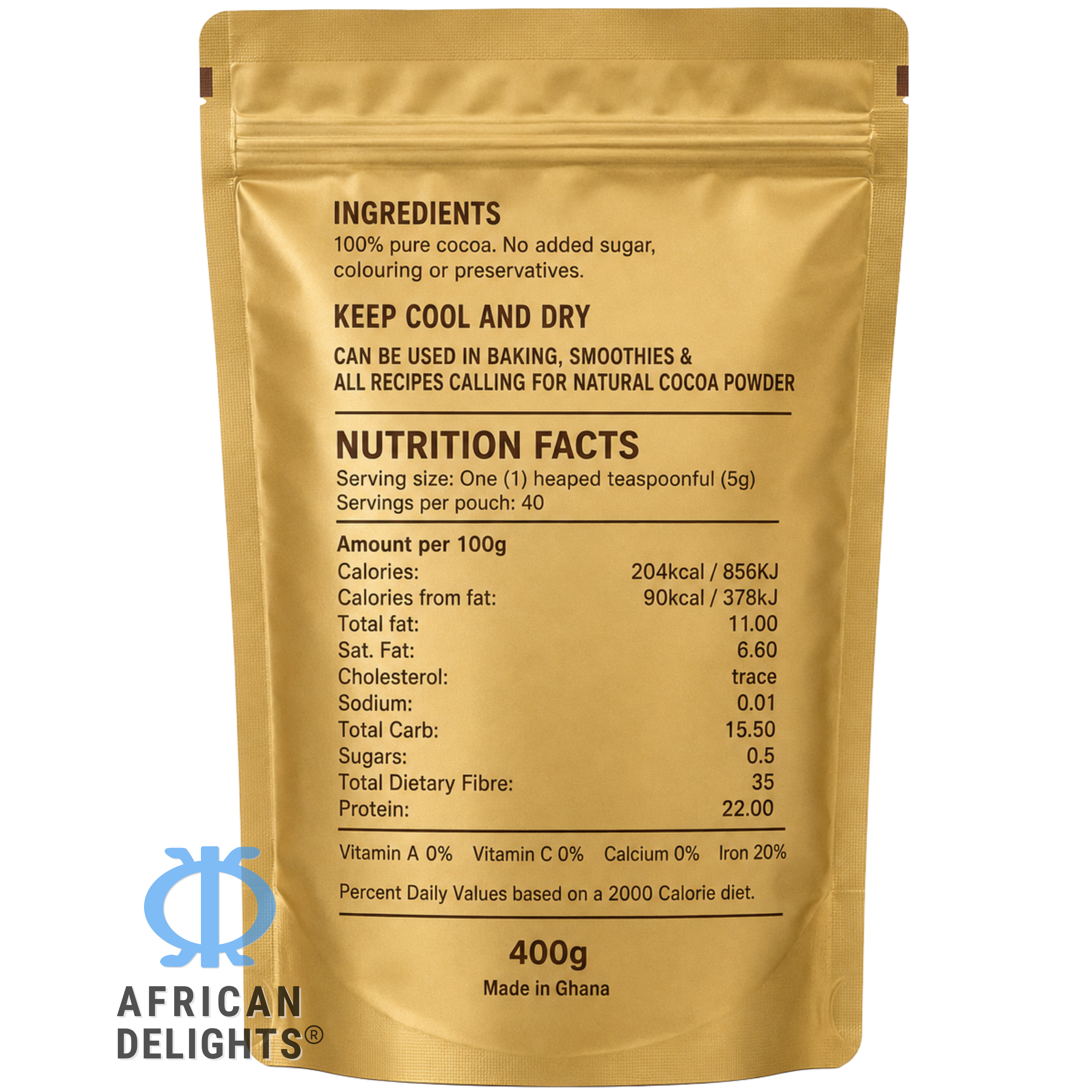 Gold Coast Cocoa Natural Cocoa Powder ingredients