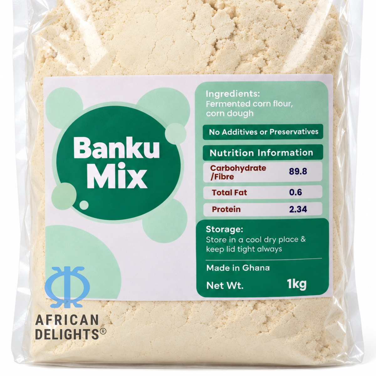 Banku Mix ingredients label