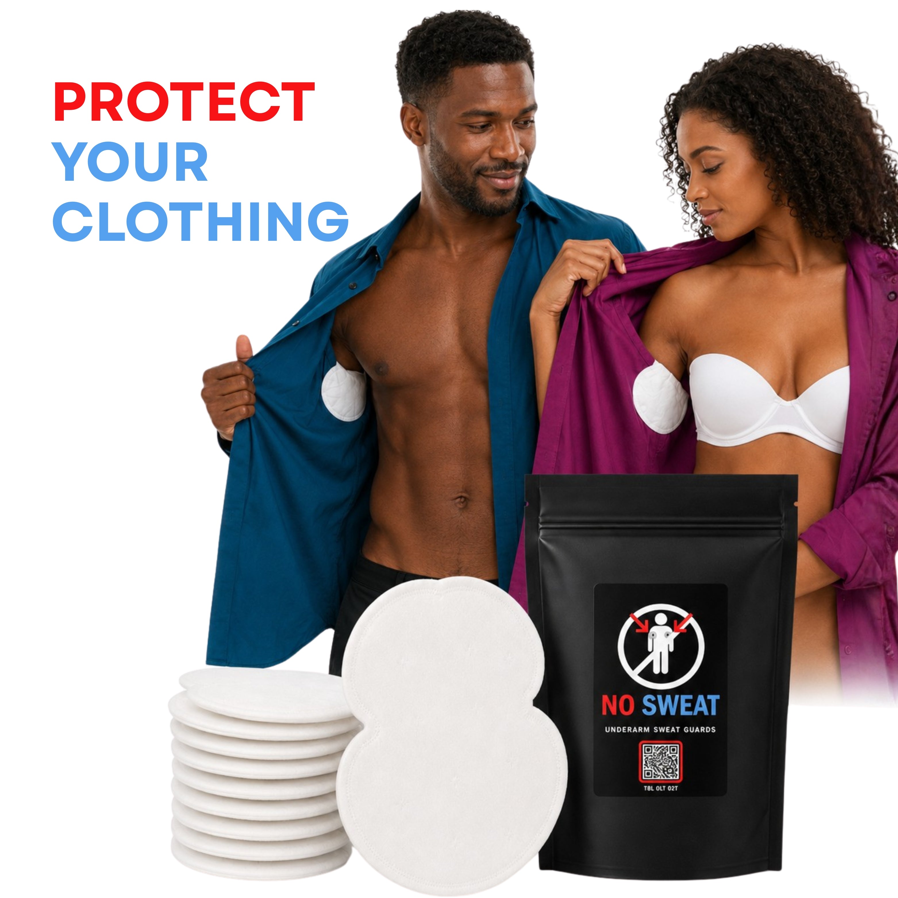 NoSweat sweat guards protect clothing from sweat stains and odor - couple lifestyle photo