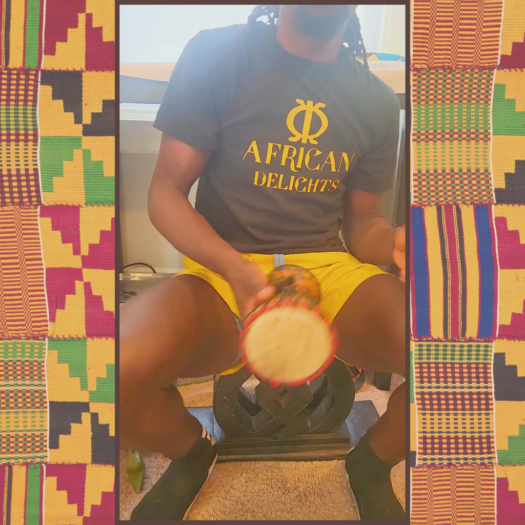 African Delights small mini djembe drum being played — bass tone slap demo