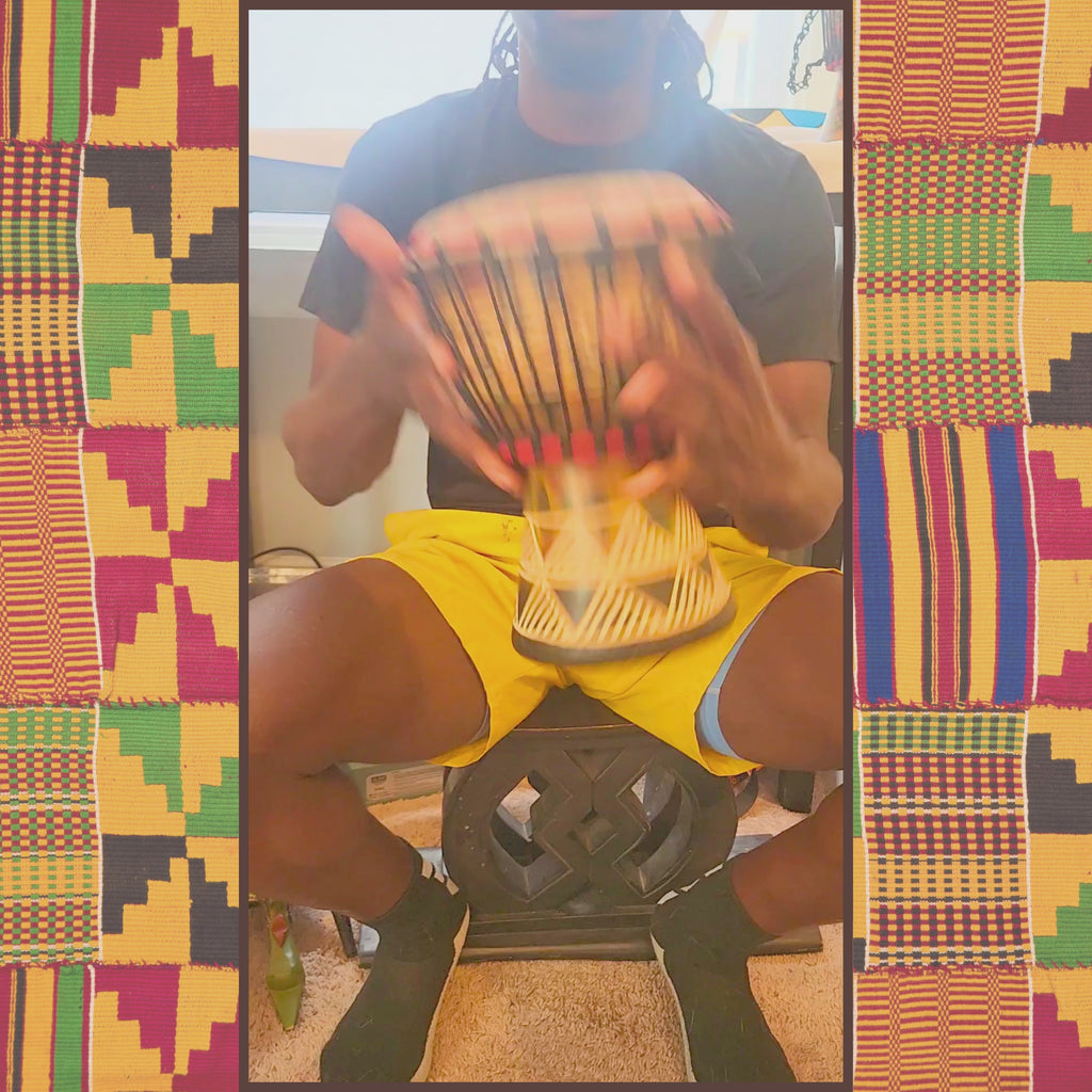 African Delights medium djembe drum being played — bass tone slap demo