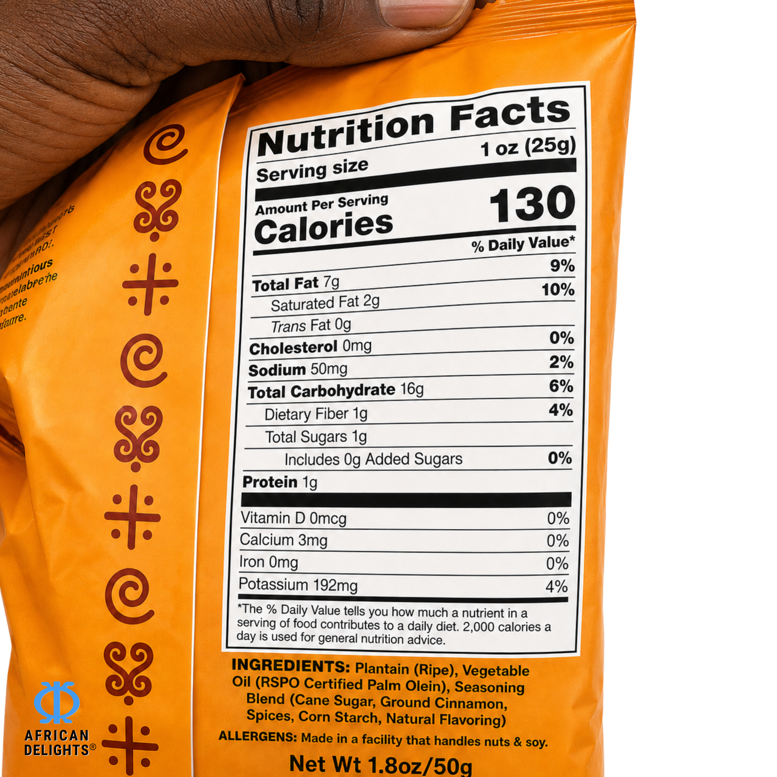 Sankofa Snacks Sweet Cinnamon Plantain Chips ingredients and nutrition facts # Flavor_Sweet Cinnamon