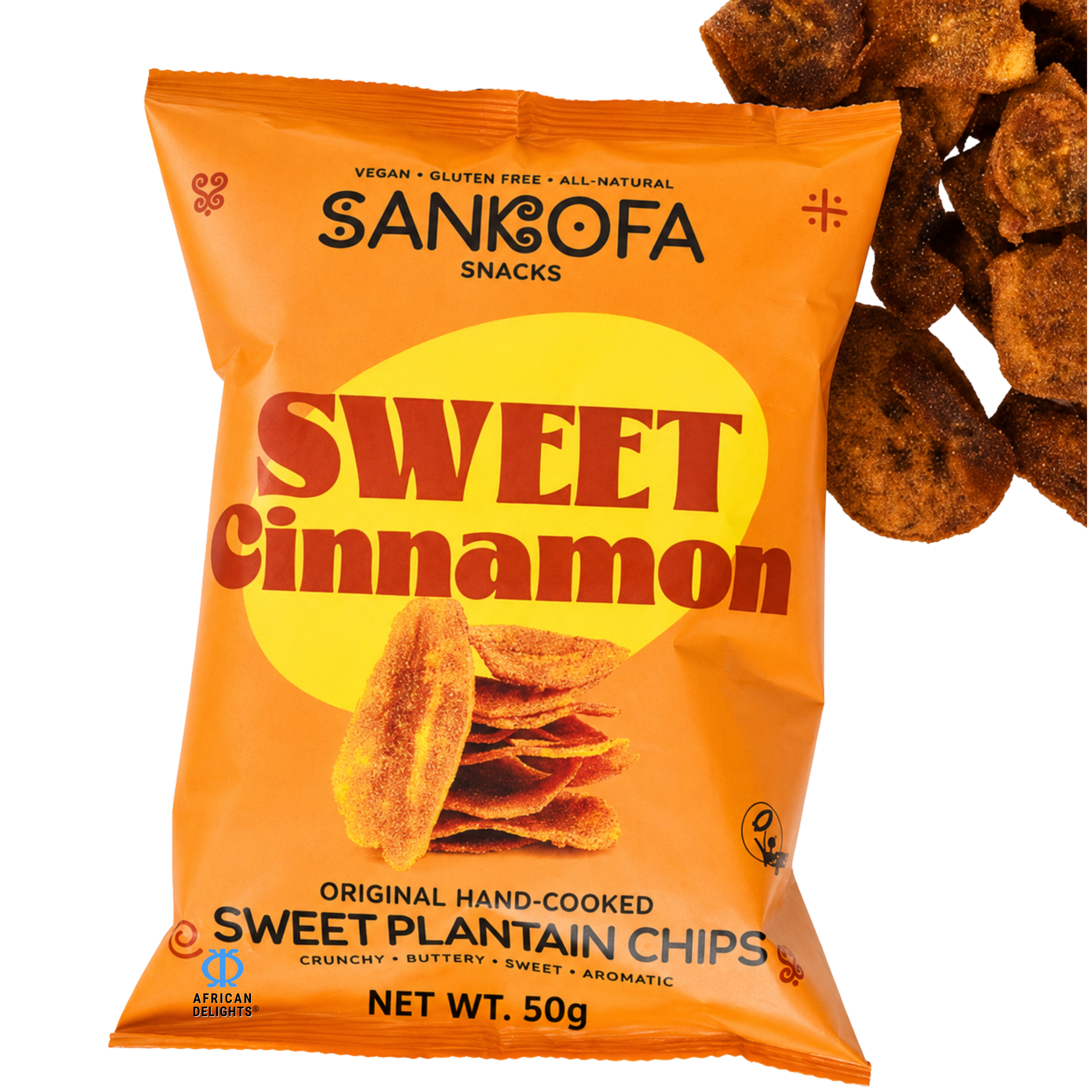 Sankofa Snacks Sweet Cinnamon Plantain Chips, Pack of 3 # Flavor_Sweet Cinnamon