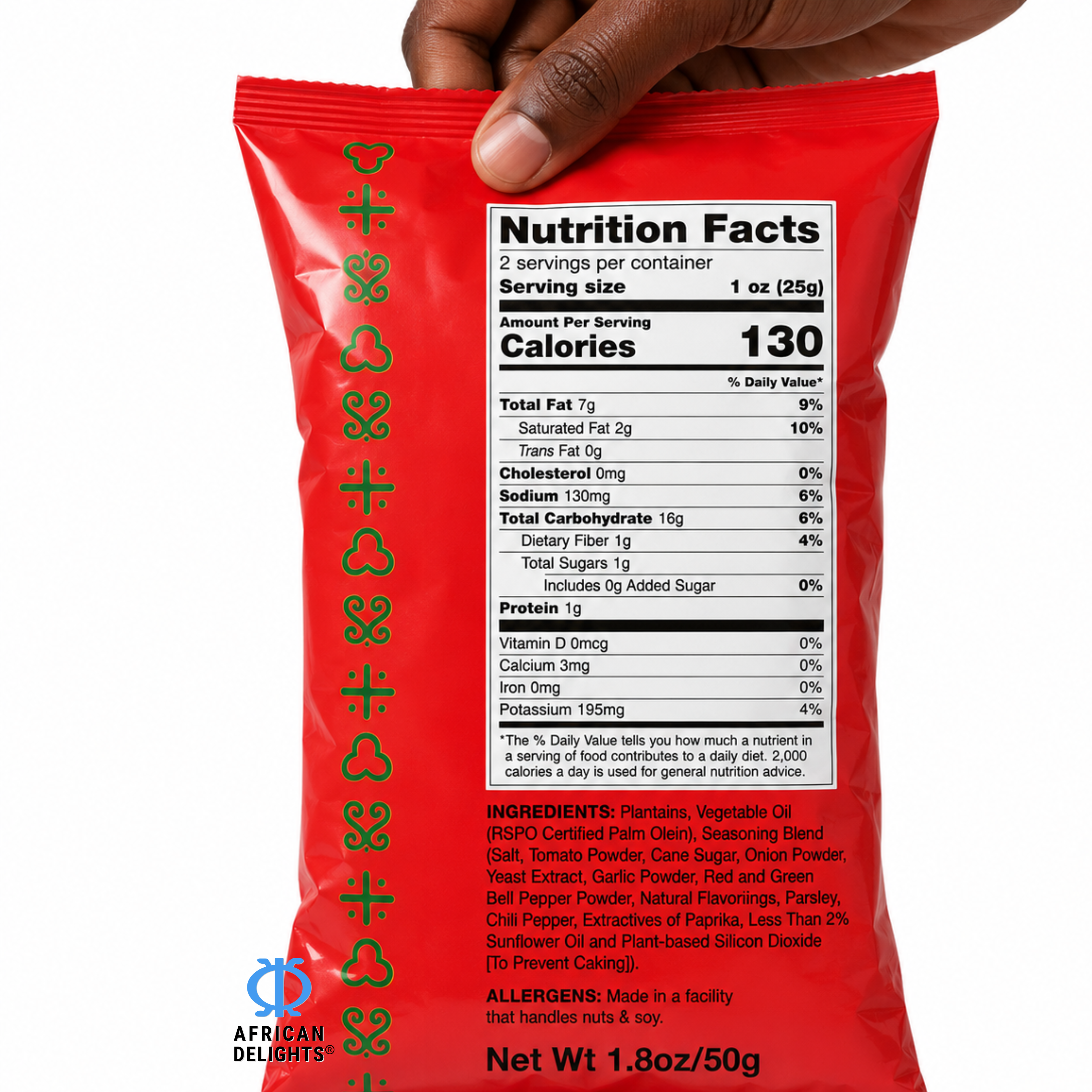 Sankofa Snacks Sweet Chili Jollof Plantain Chips ingredients and nutrition facts # Flavor_Sweet Chili Jollof