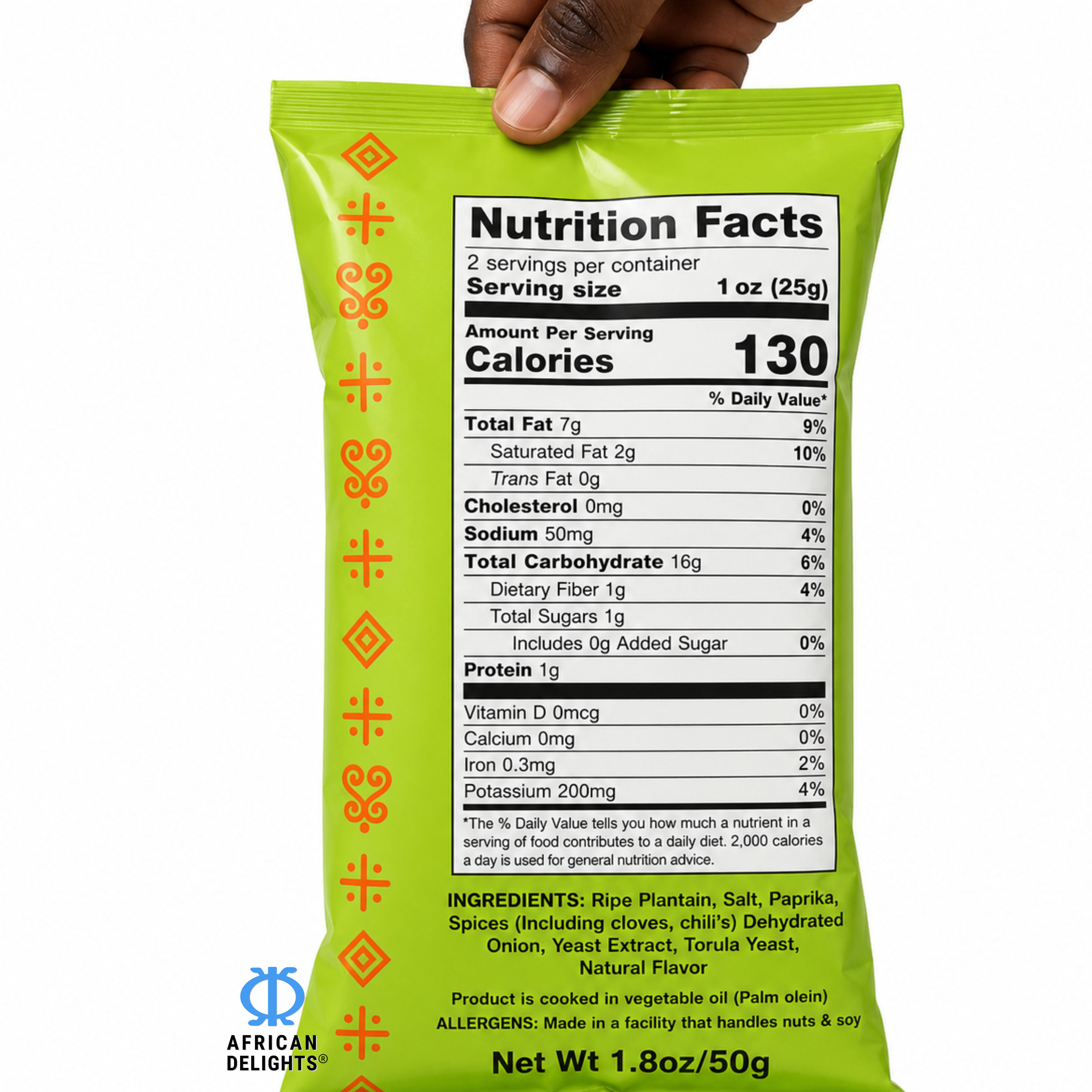 Sankofa Snacks Sweet & Spicy Kelewele Plantain Chips ingredients and nutrition facts # Flavor_Sweet & Spicy Kelewele