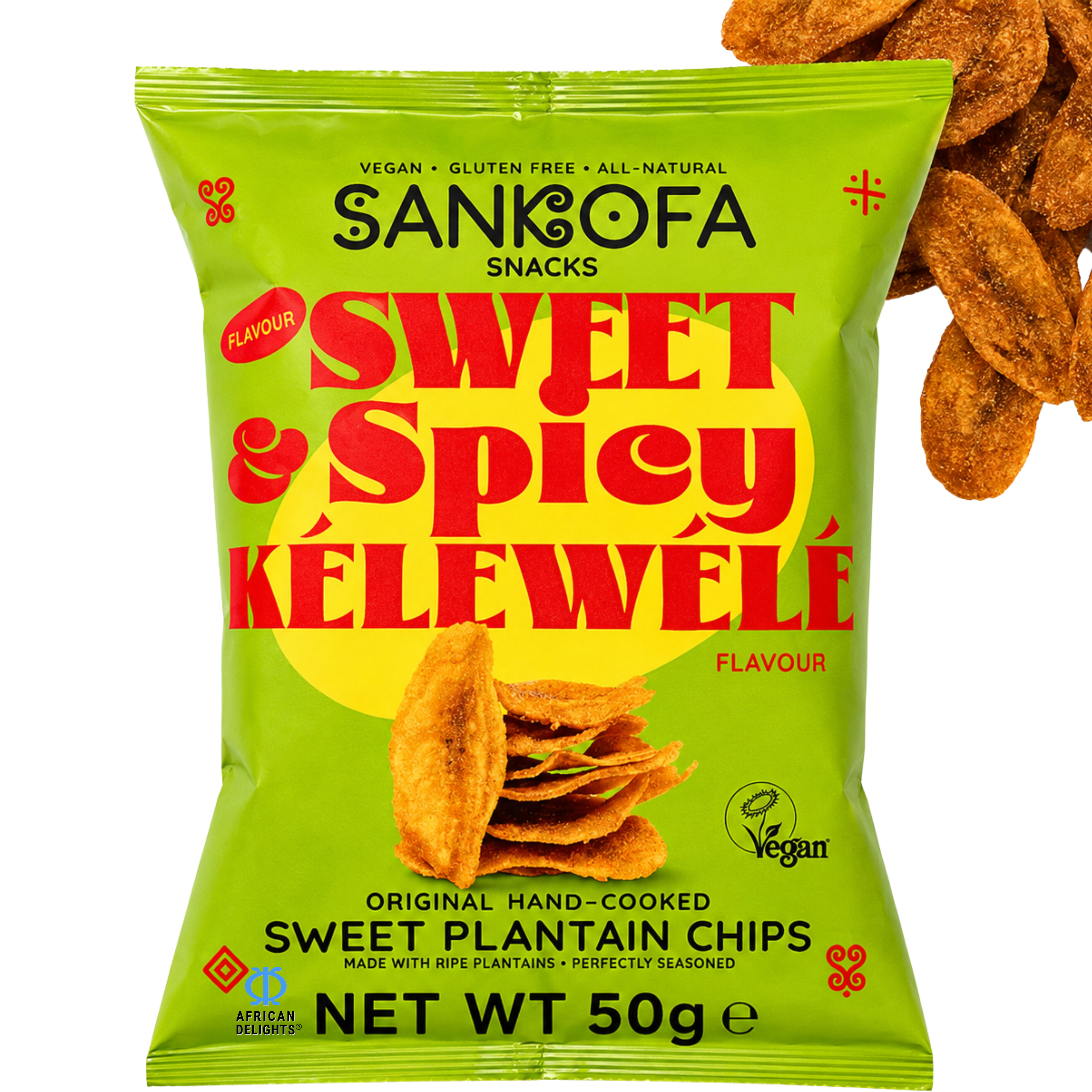Sankofa Snacks Sweet & Spicy Kelewele Plantain Chips, Pack of 3 # Flavor_Sweet & Spicy Kelewele