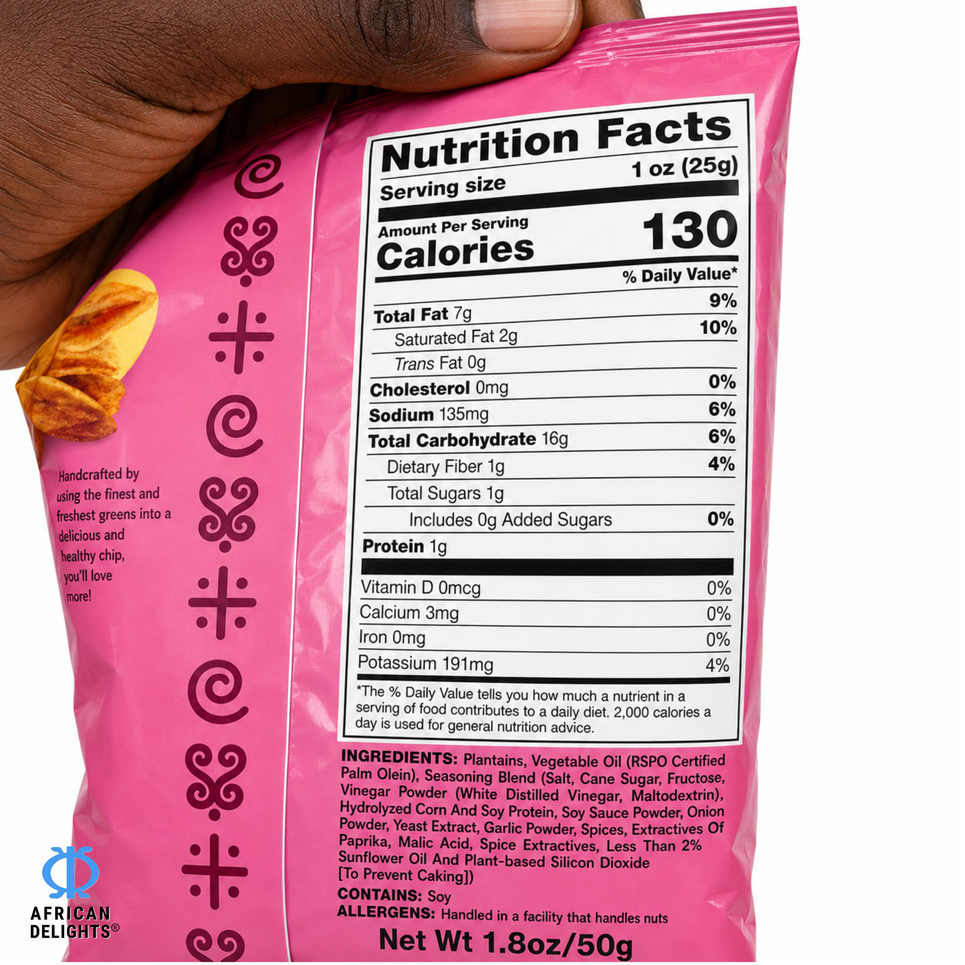 Sankofa Snacks Spicy Sweet Chili Plantain Chips ingredients and nutrition facts # Flavor_Spicy Sweet Chili
