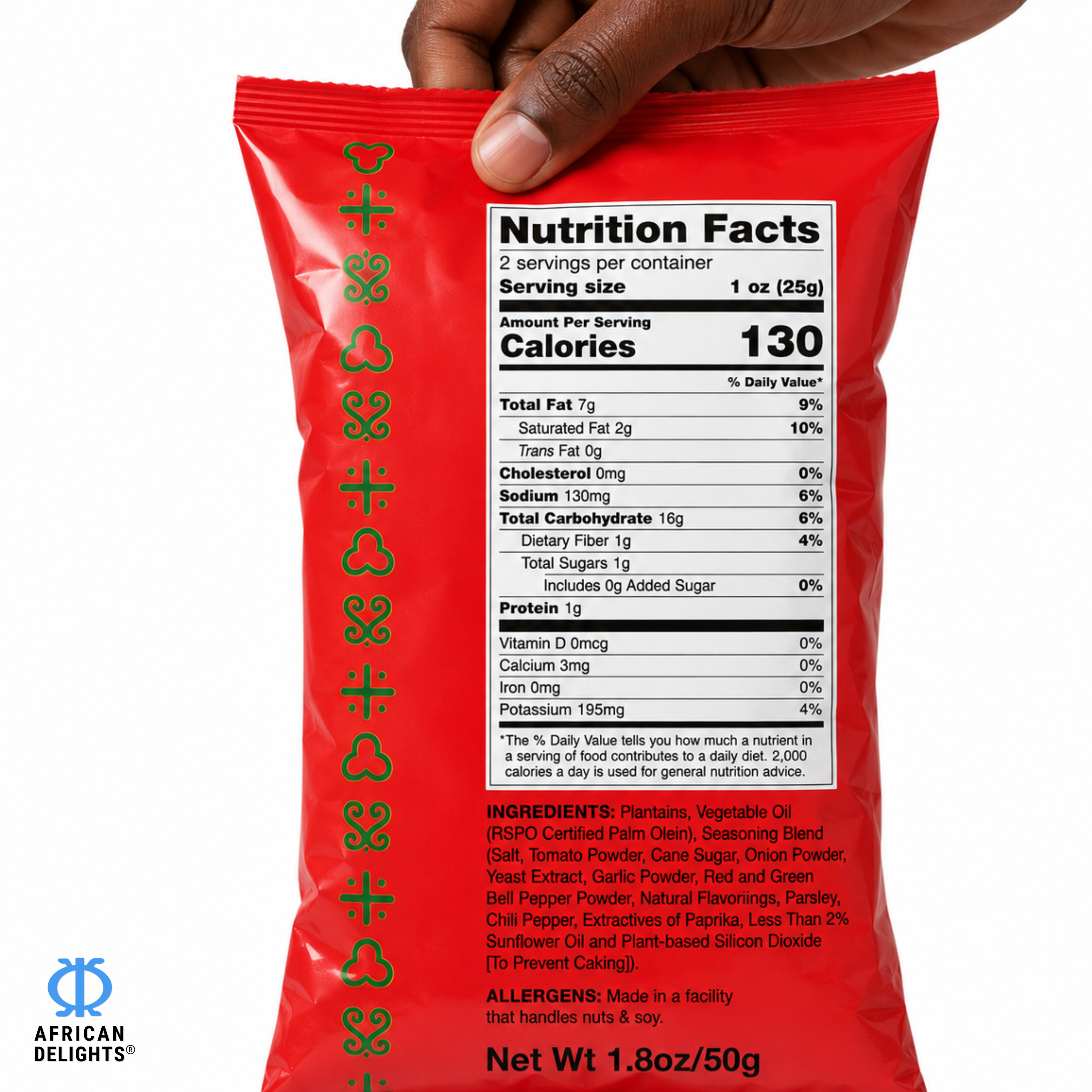 Sankofa Snacks Sweet Chili Jollof Plantain Chips ingredients and nutrition facts # Flavor_Sweet Chili Jollof