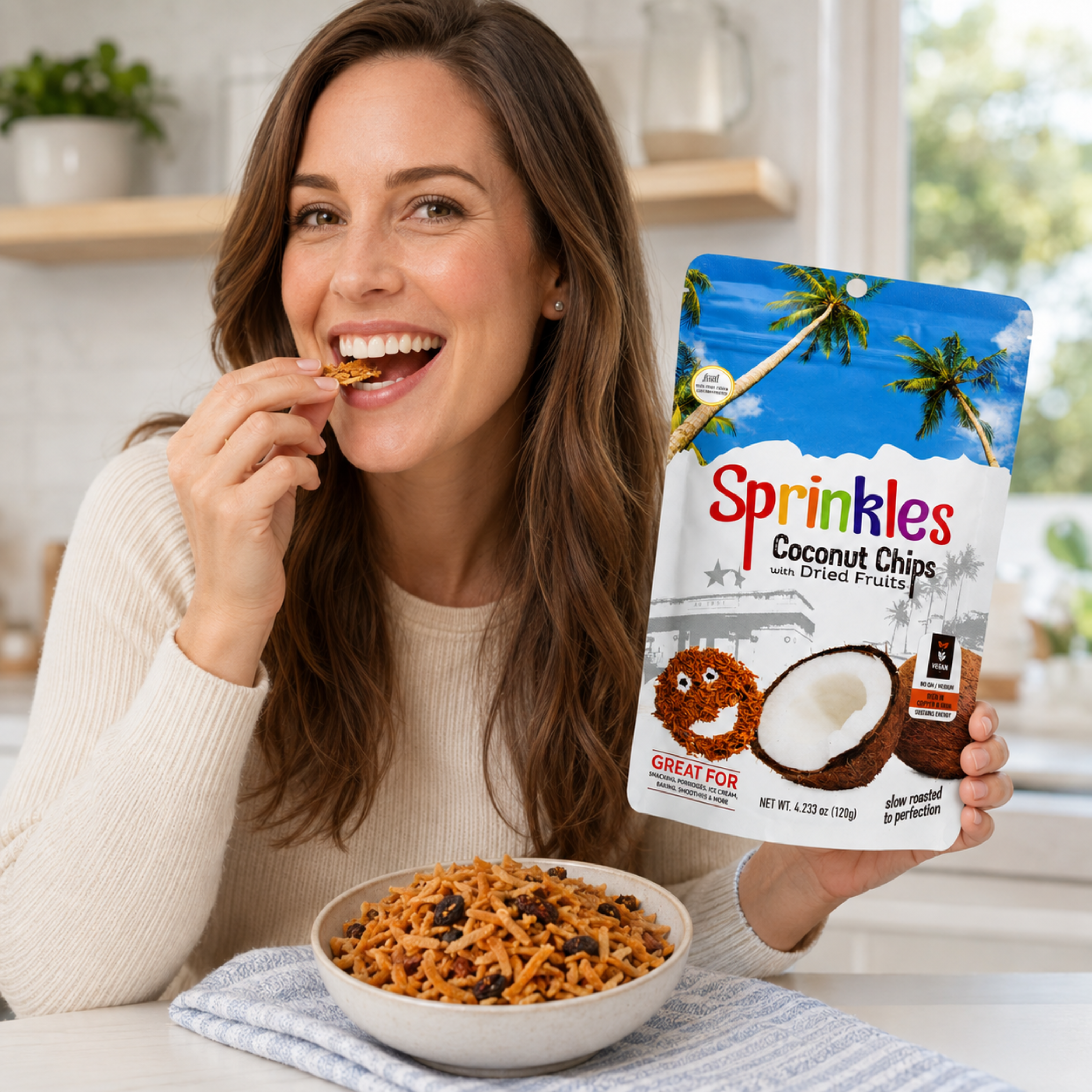 Sparkxx Coconut Chips with Dried Fruits lifestyle photo # Flavor_Coconut Chips with Dried Fruits