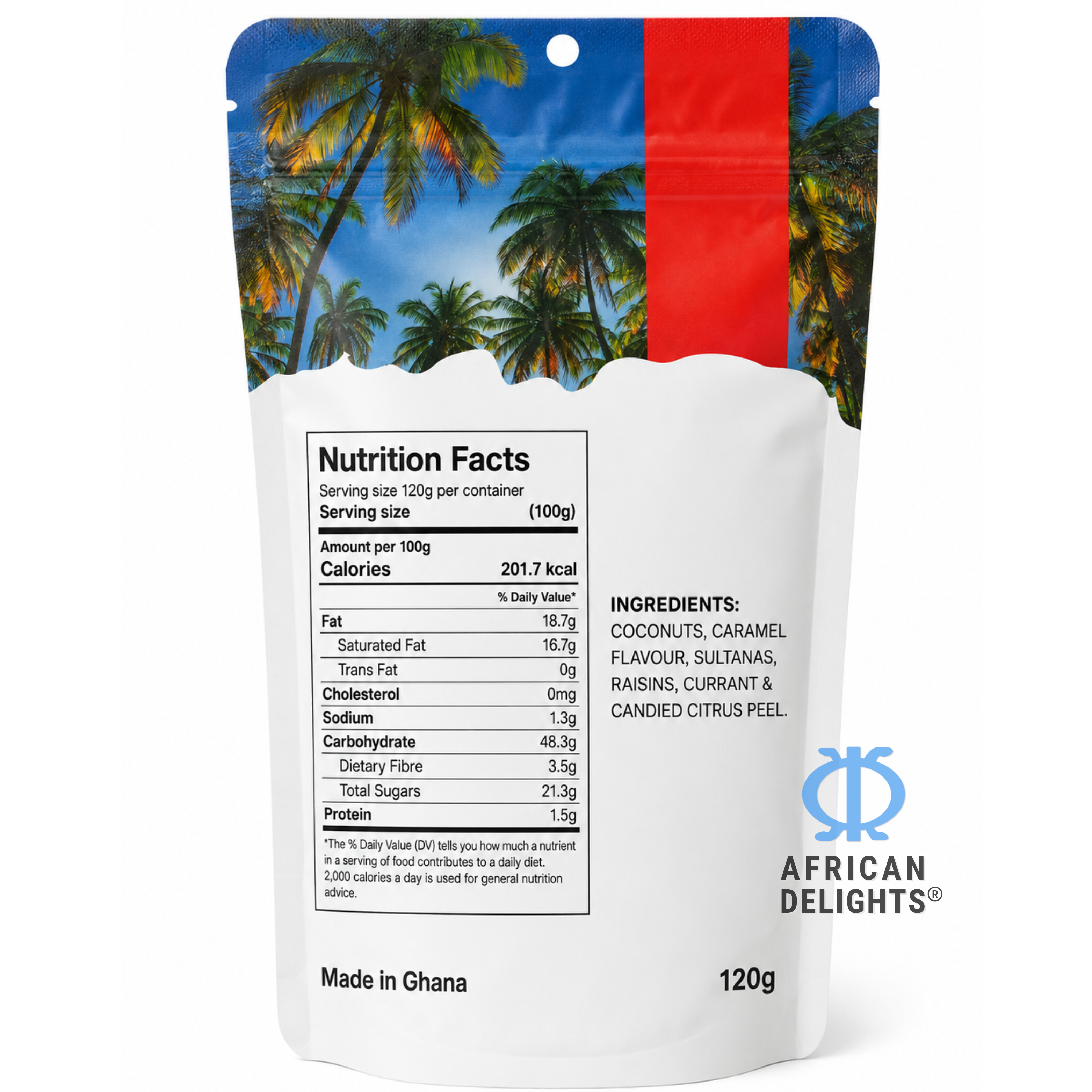 Sparkxx Coconut Chips with Dried Fruits ingredients and nutrition facts # Flavor_Coconut Chips with Dried Fruits