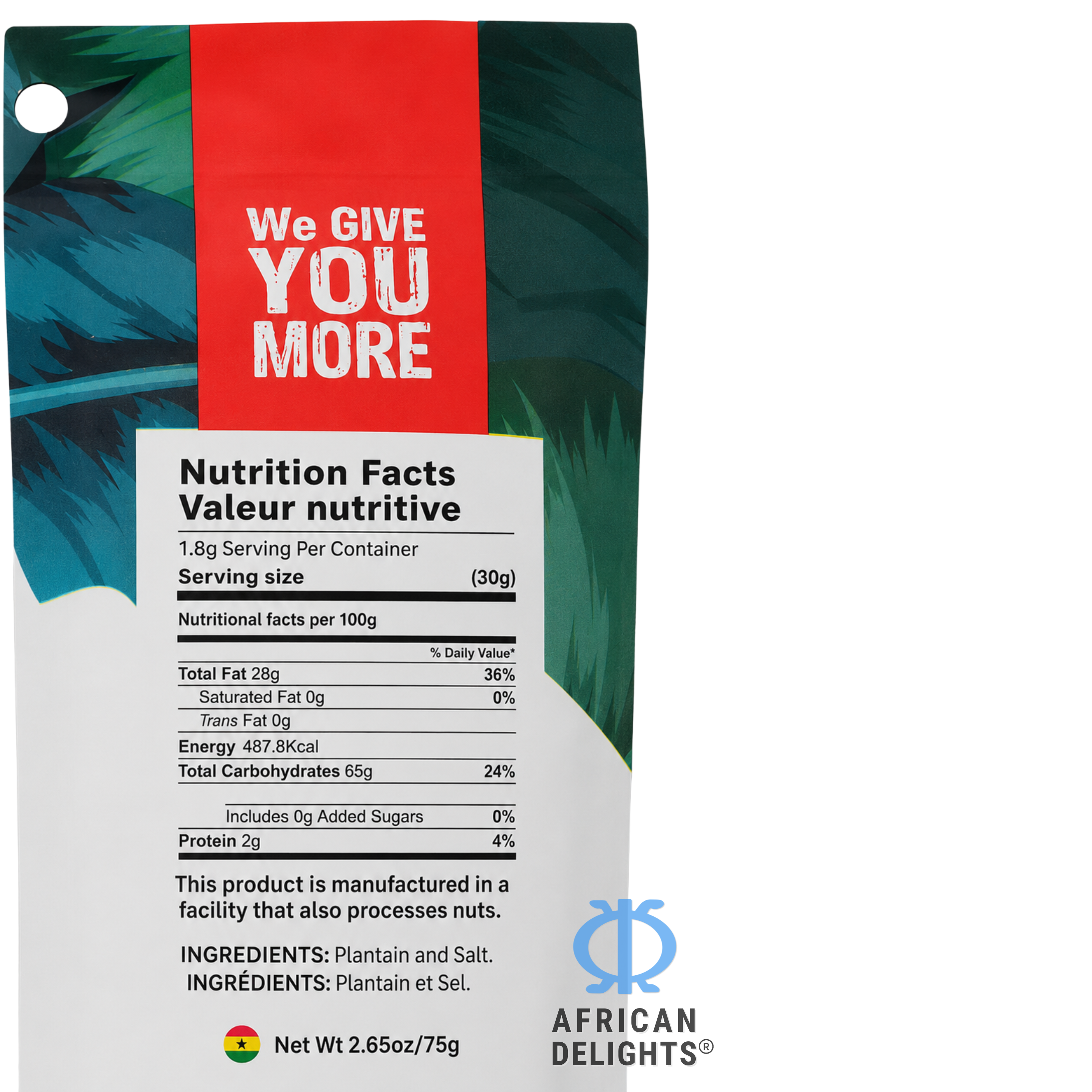 Sparkxx Original Salted ingredients and nutrition facts # Flavor_Original Salted