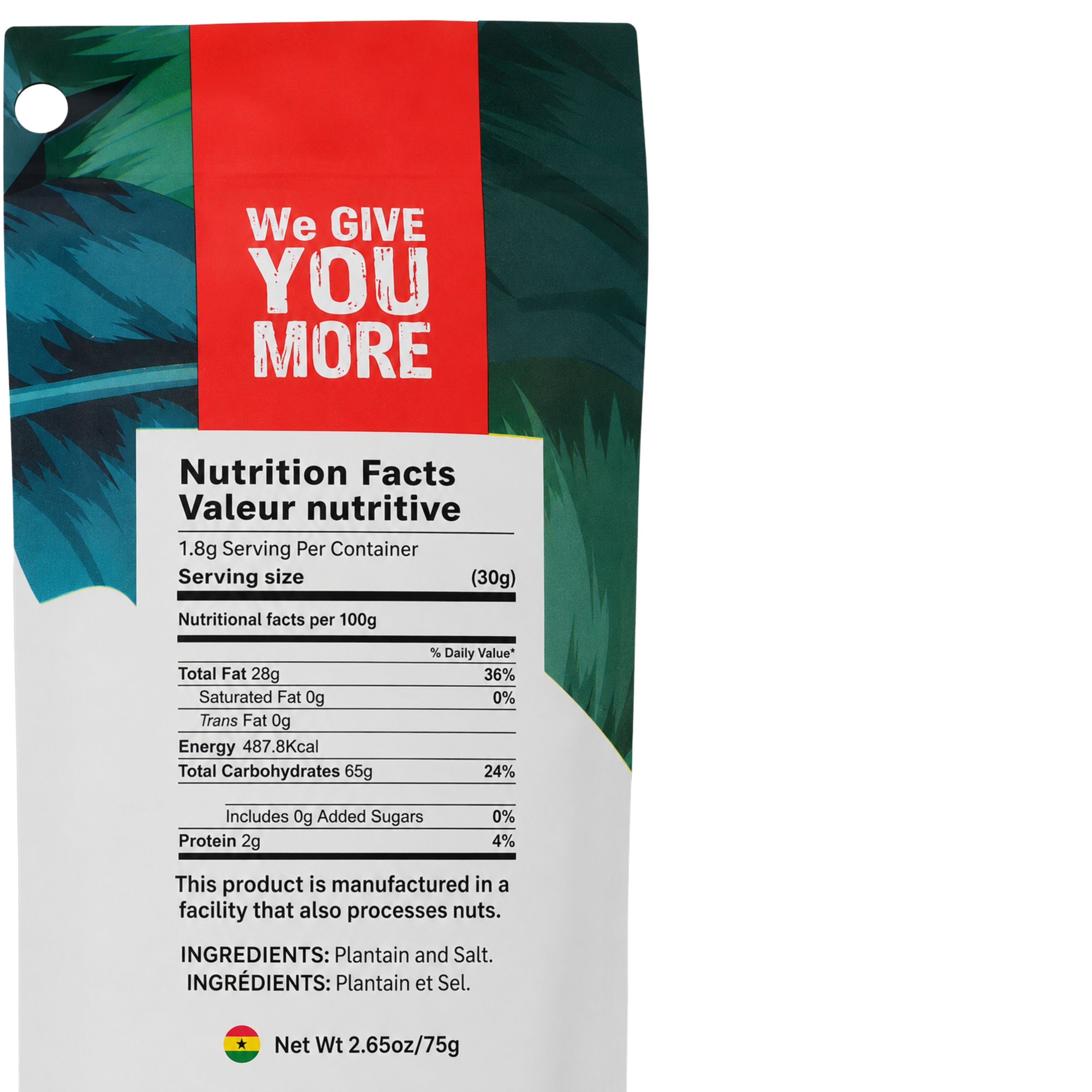 Sparkxx Original Salted Chips ingredients and nutrition facts # Flavor_Original Salted