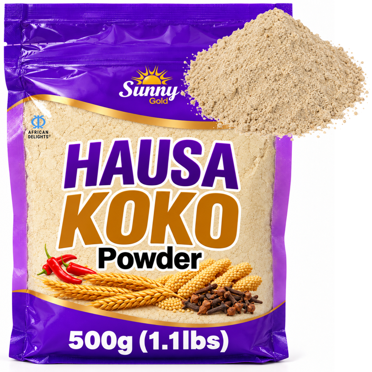 Sunny Flours Hausa Koko Porridge Mix, Spicy 500g