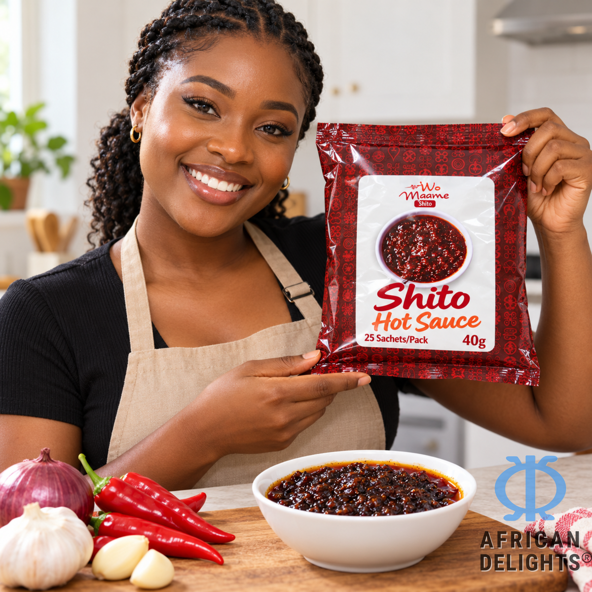 Wo Maame Shito Hot Sauce, 25 Sachets listing photo
