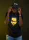Fela kuti Black & Yellow big head on black round neck T-shirt