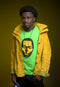Fela Kuti black & Yellow big face on summer green round neck T-shirt