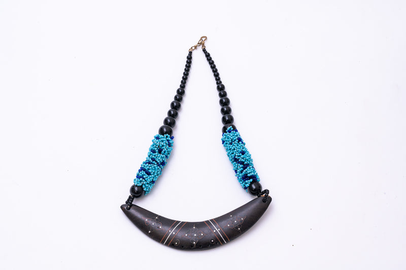 African Necklace - Blue/Black No. 1