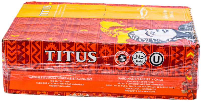 Titus Sardines 100 Cans Case